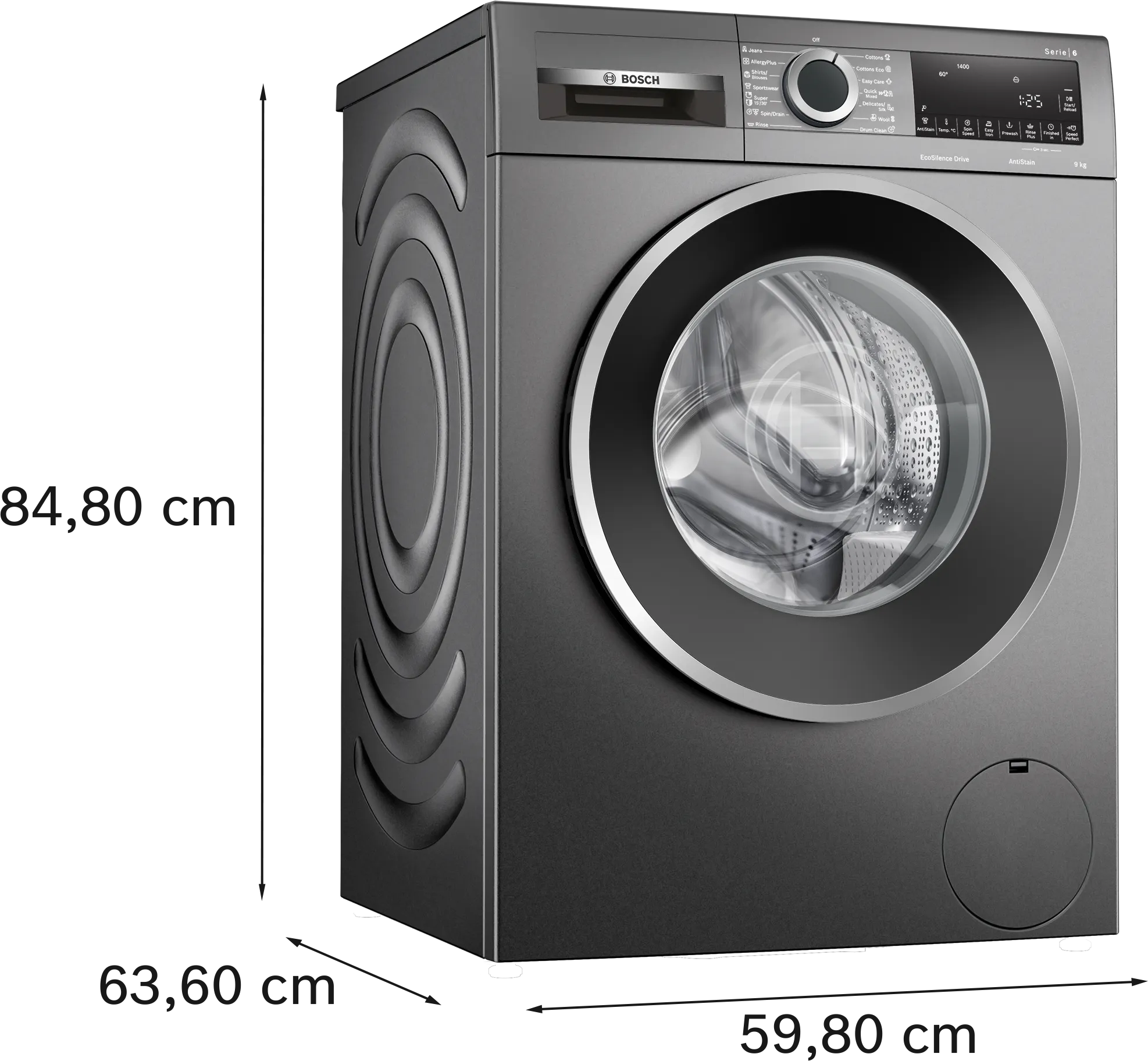 Bosch Series 6 9kg Front Load Washing Machine Dark Grey WGG2449RAU - Energy Efficient & Quiet Laundry Solution for Apartments & Small Homes