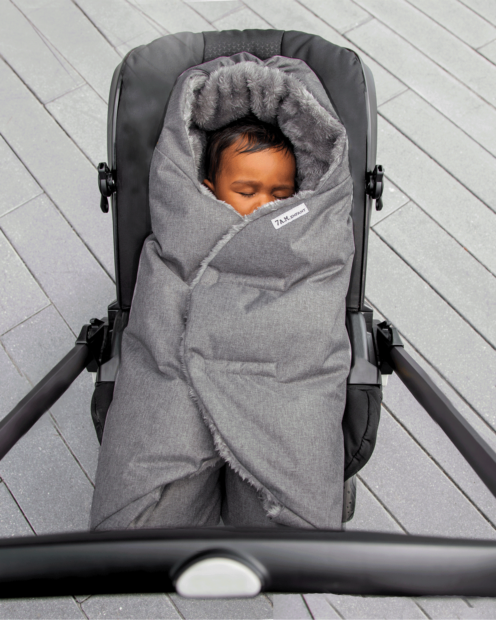 7AM Enfant Nido Plush Baby Car Seat Cover - Soft & Cozy Infant Car Seat Liner for Newborns - Perfect for Travel, Stroller, and Car Safety (Grey)