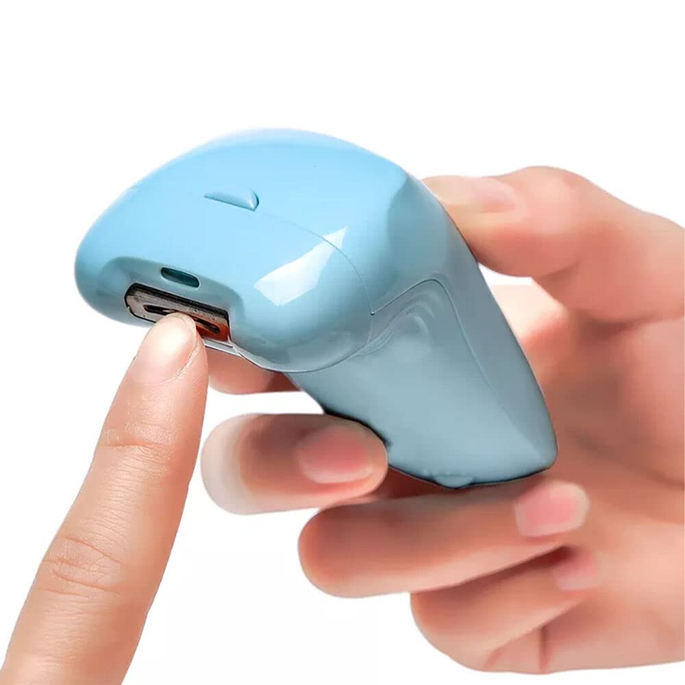 Electric Nail Clipper for Adults & Babies - Safe Rechargeable Nail Trimmer with LED Light for Manicure Pedicure - Gentle Nail Care Tool (Blue) | Perfect for Home Travel & Newborn Grooming