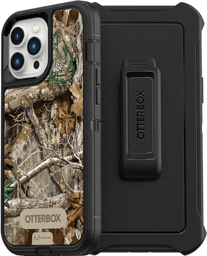 OtterBox Defender Series SCREENLESS Edition Protective Case for iPhone 13 Pro Max & iPhone 12 Pro Max - Black/Realtree Camouflage | Heavy Duty Shockproof Cover for Outdoor, Work & Adventure Use