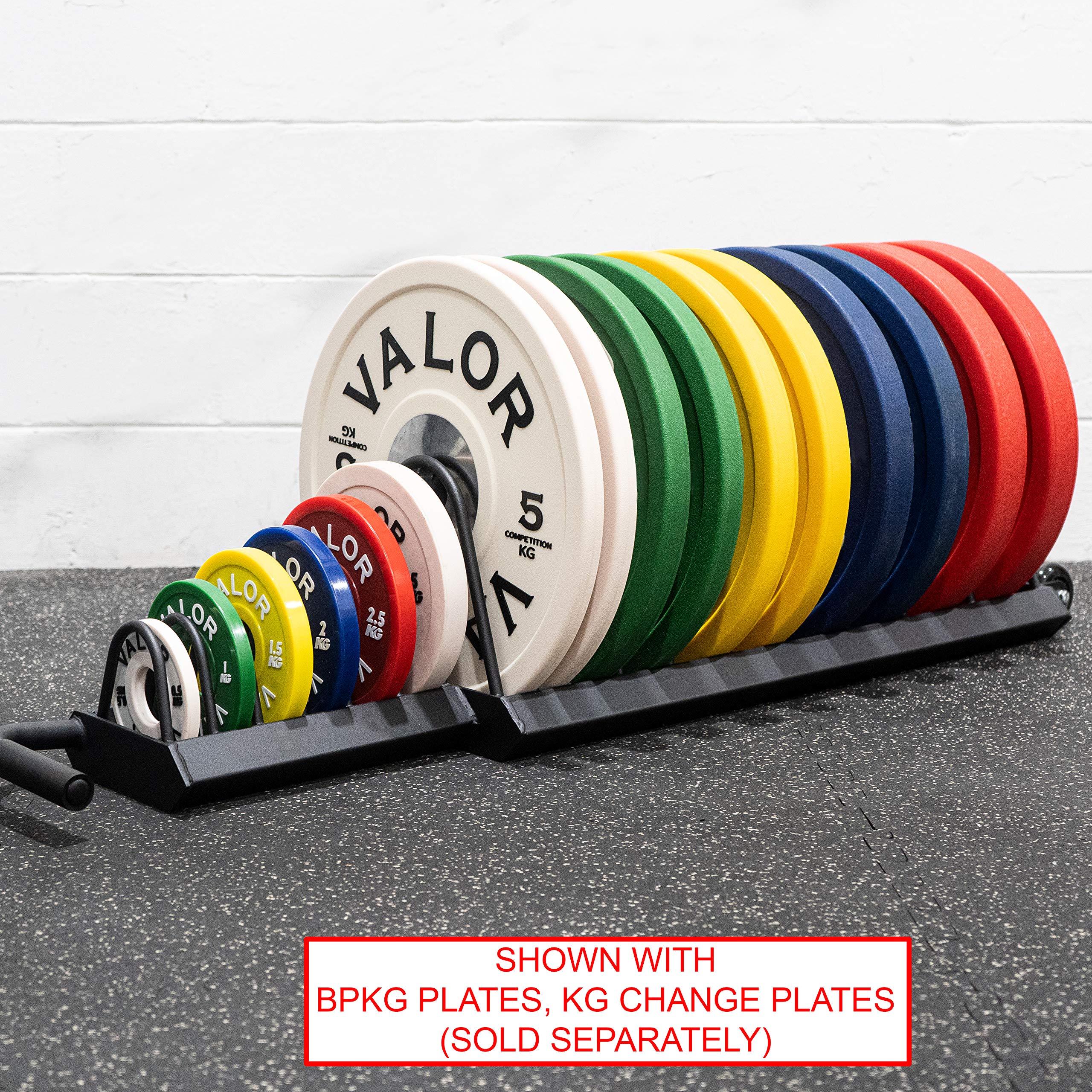 Valor Fitness Portable Bumper Plate Storage Rack - Heavy Duty Horizontal Weight Plate Organizer with Wheels for Home Gym (Holds up to 16 Olympic Bumper Plates) - Perfect for Garage Gym, CrossFit & Strength Training Workouts