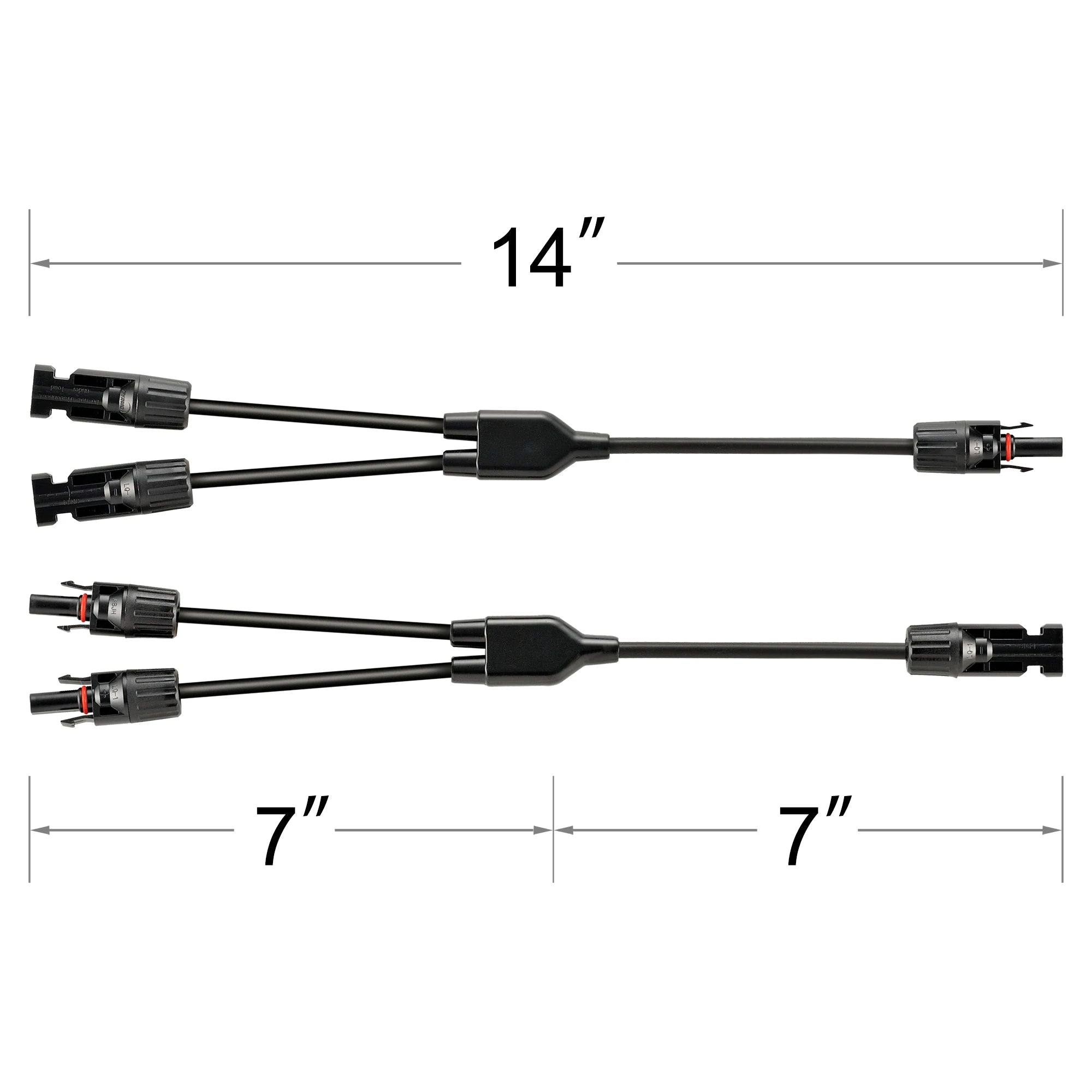 Rich Solar Y Branch Parallel Adapters 2 to 1 - High Efficiency Solar Panel Connectors for RV, Boat & Off-Grid Power Systems