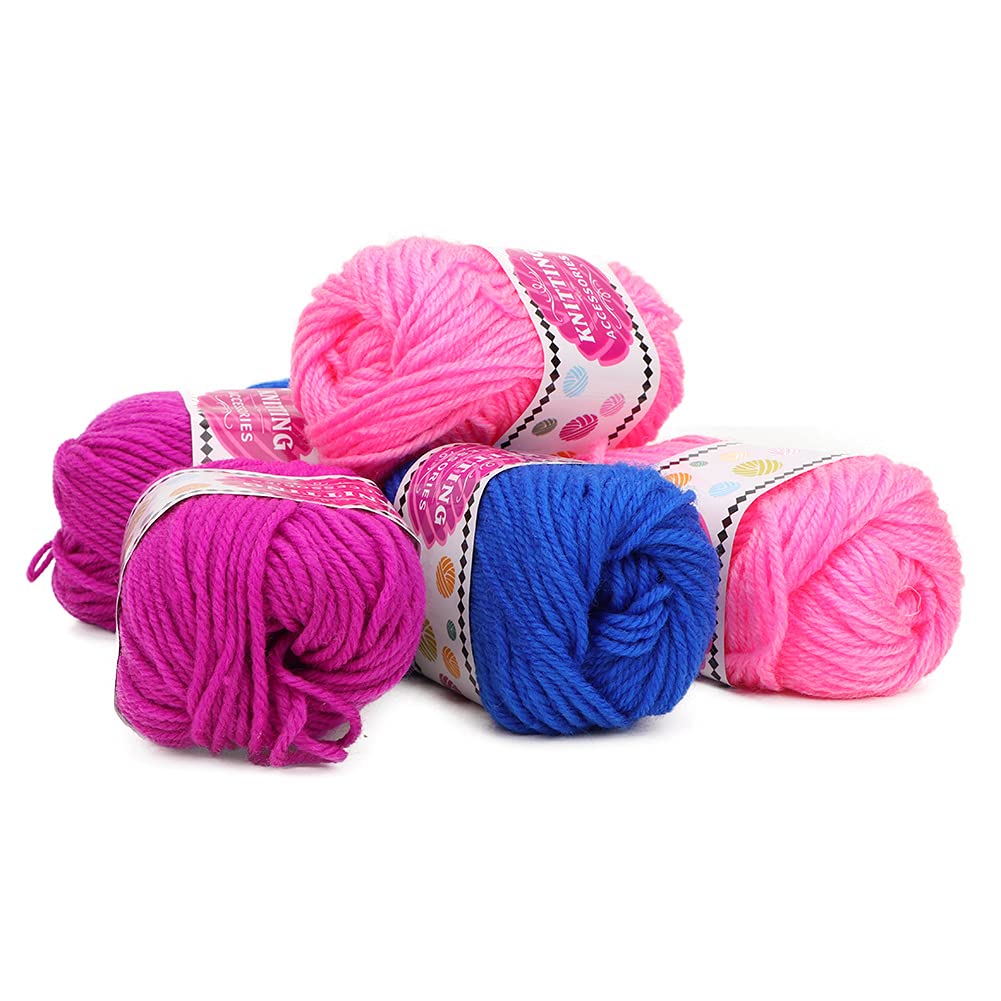 Soft Acrylic Knitting Yarn - 6-Pack Bulk Crochet Yarn for Sweaters, Shawls & DIY Crafts - Perfect for Handmade Gifts, Winter Accessories & Home Decor Projects