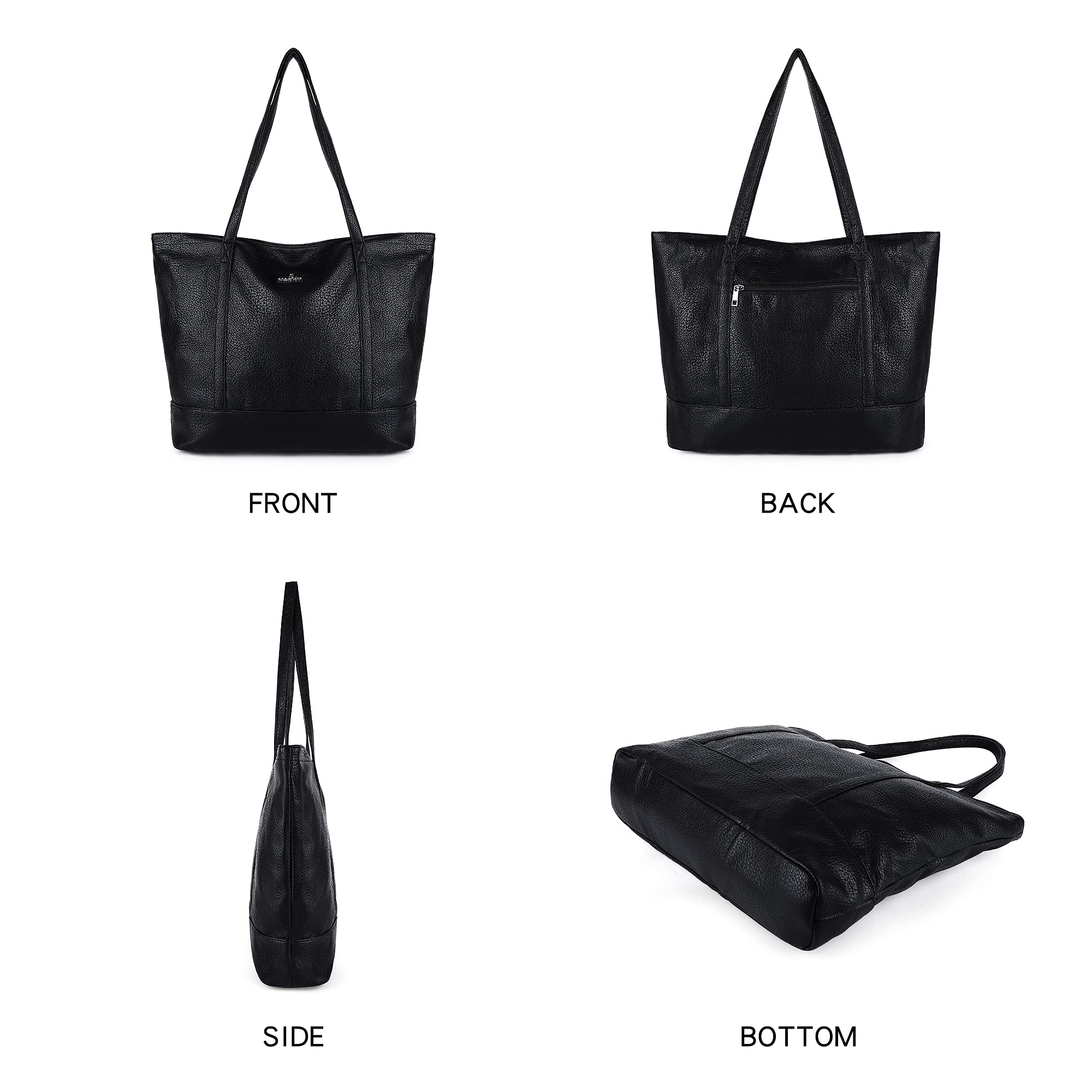 Stylish Vegan Leather Tote Hobo Shoulder Bag for Women - Casual Fashion Satchel Purse with Matching Wallet Set | Perfect for Work, Shopping & Everyday Use