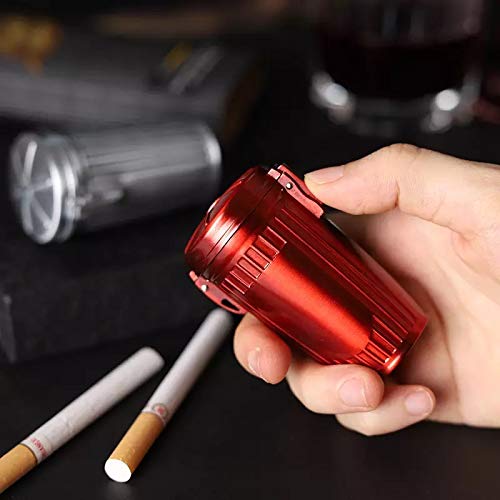 Mini Metal Trash Can with Lid - Portable Ashtray & Cigarette Holder for Home, Office, Car, and Outdoor Use - Perfect for Smokers (1 Pack)