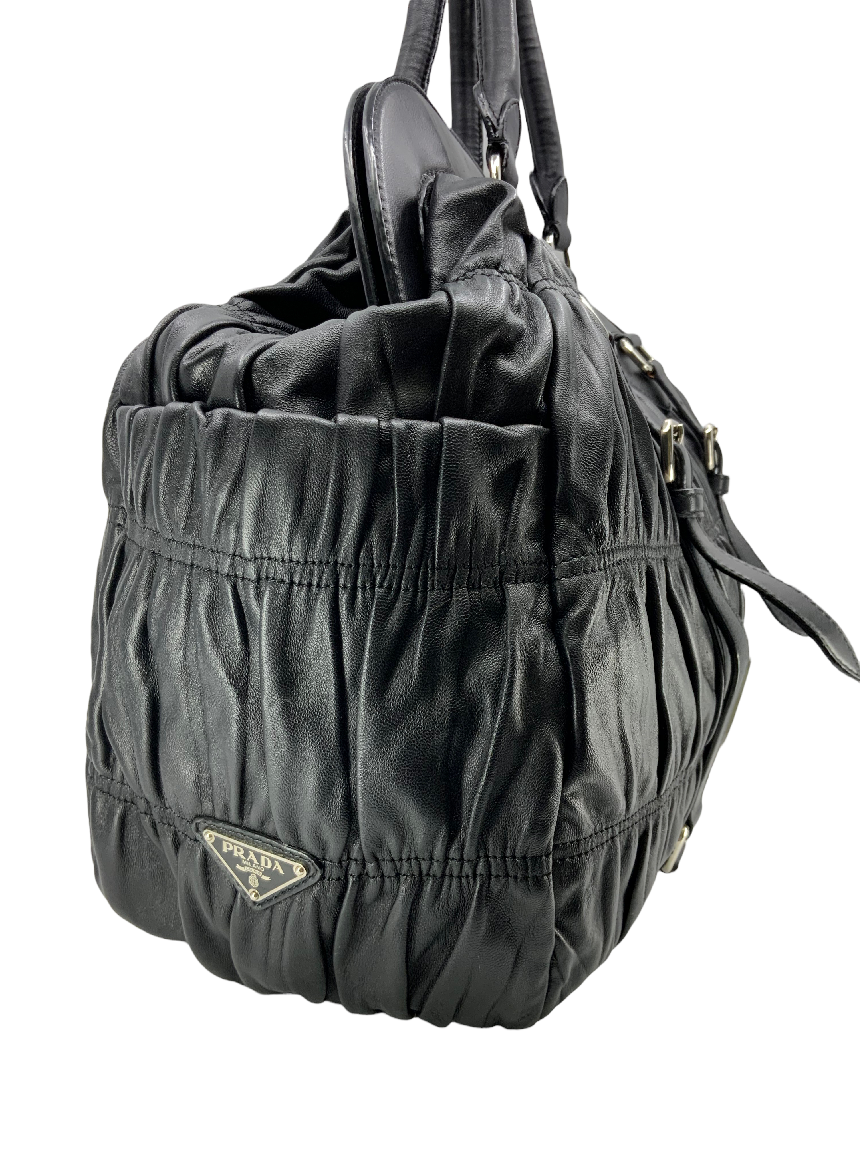 Prada Nappa Gaufre Large Frame Tote Bag - Premium Leather Handbag for Women, Luxury Designer Shoulder Bag - Perfect for Work, Travel & Everyday Use