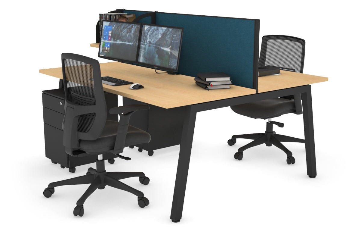 2-Person Office Workstation Desk - 1800L x 700W Dimensions - Perfect for Shared Workspaces & Collaborative Office Environments