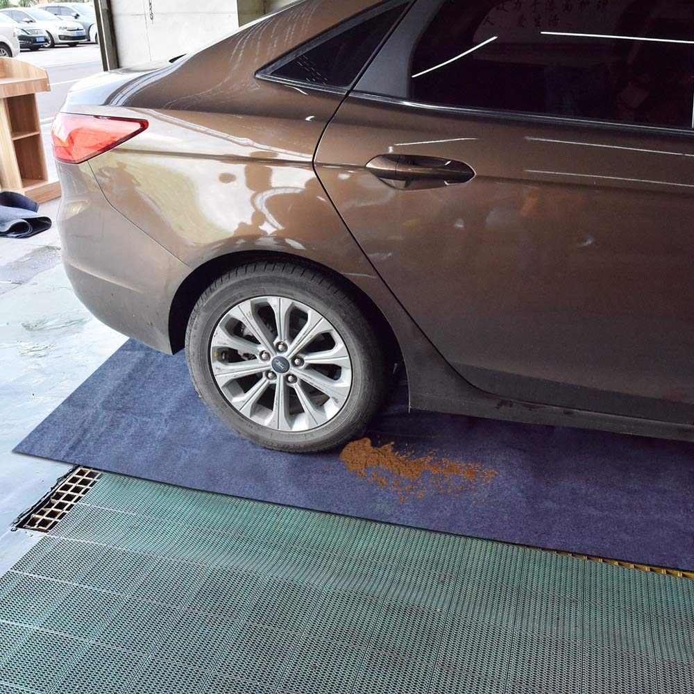 Premium Garage Floor Mat - Heavy Duty Absorbent Fabric with Anti-Slip Waterproof Backing - Washable Parking Mat for Garage & Workshop (16.7ft x 6.7ft) - Protects Floors from Oil, Dirt & Moisture