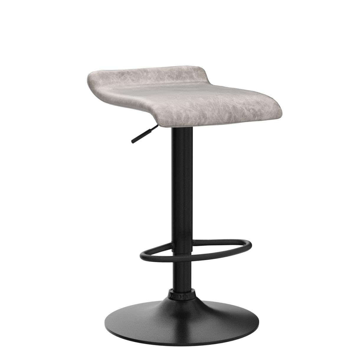 Finnhomy Set of 2 Adjustable Swivel Bar Stools - Retro Grey Kitchen Counter Height Chairs for Dining, Breakfast Nook & Home Bar - Comfortable Counter Stools with Adjustable Height & 360° Rotation