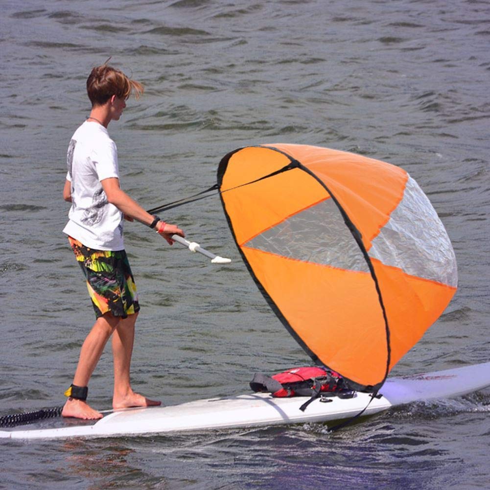 Durable Kayak Sail Kit with Storage Bag - Foldable Downwind Kayak Wind Sail for Inflatable Boats, Canoes & Sailboats - Perfect for Surfing, Fishing & Water Adventures