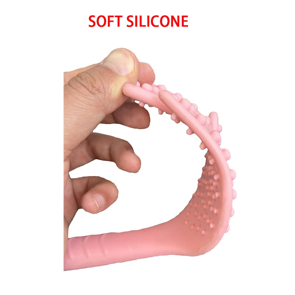 Textured Rubber Palm Shaped Spanking Paddle - BDSM Sex Toy for Couples, Women & Gay Play - Flexible SM Bondage Flirt Toy with Bumps for Adult Spanking Games | Perfect for Bedroom Fun, Roleplay & Sensual Play (Pink)