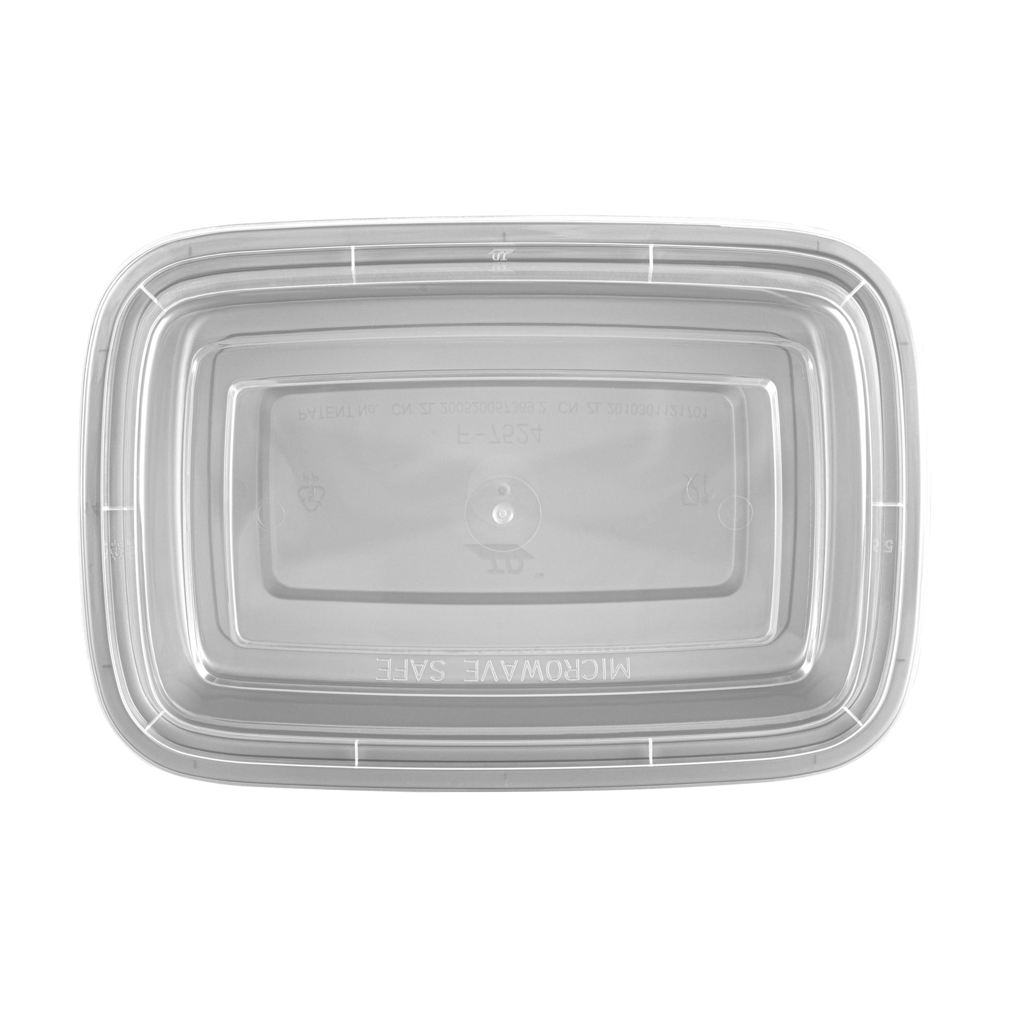 24 oz Rectangle Silver Plastic To-Go Food Containers with Clear Lids - Microwave Safe (8