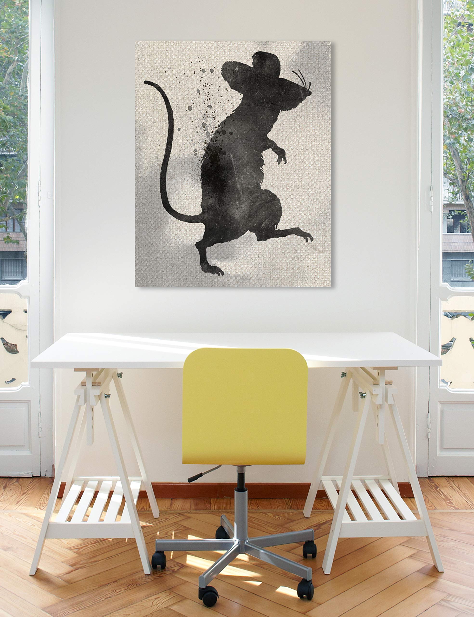 Oliver Gal Artist Co. Rat Silhouette Wall Art Canvas Print - 30x36 Inches Black & Brown Animal Artwork for Modern Home Decor | Perfect for Living Room, Bedroom or Office Wall Decor