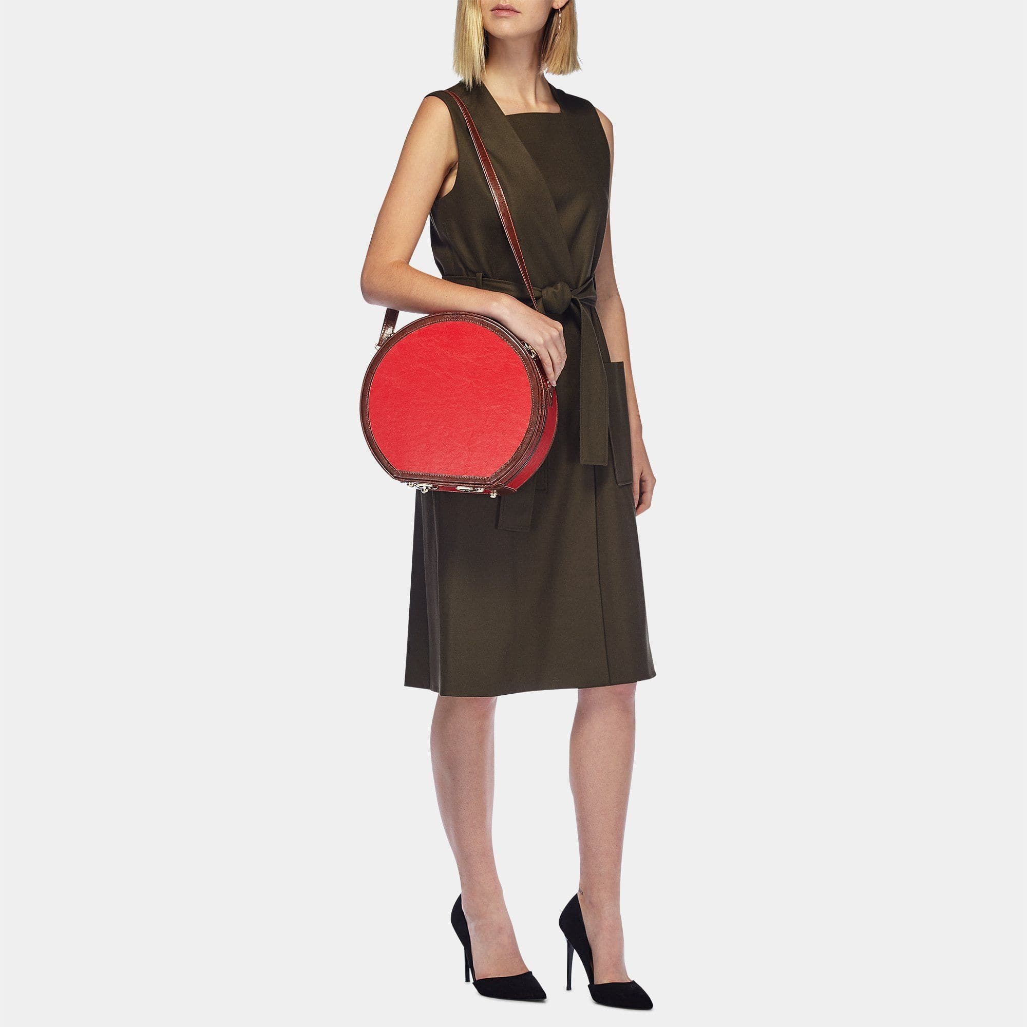 The Entrepreneur Red Hatbox Small - Stylish and Compact Hat Storage for Men & Women - Perfect for Travel, Home, and Office Organization