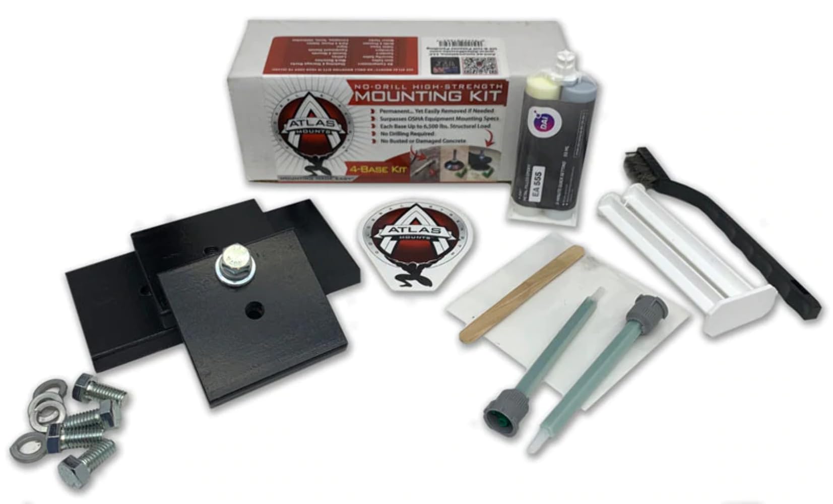 No-Drill High-Strength Mounting Kit (4-Pack) - Heavy Duty Tool-Free Installation for Shop Equipment, Workbenches, Shelves & Tables - Perfect for Garage, Workshop & Industrial Use