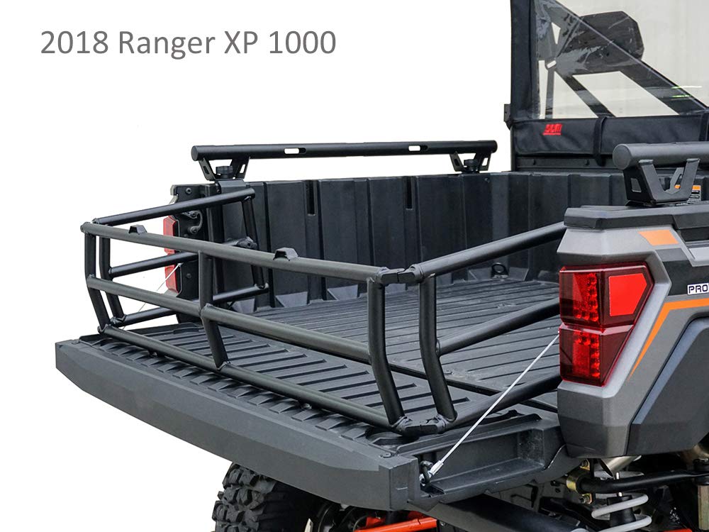Polaris Ranger XP 900/XP 1000 Cruiser Bed Extender & Tailgate Extension - Heavy Duty Black Powder Coated Rear Rack with 2 Twist Lock Anchors - Perfect for Hauling ATV, Hunting Gear & Farm Equipment