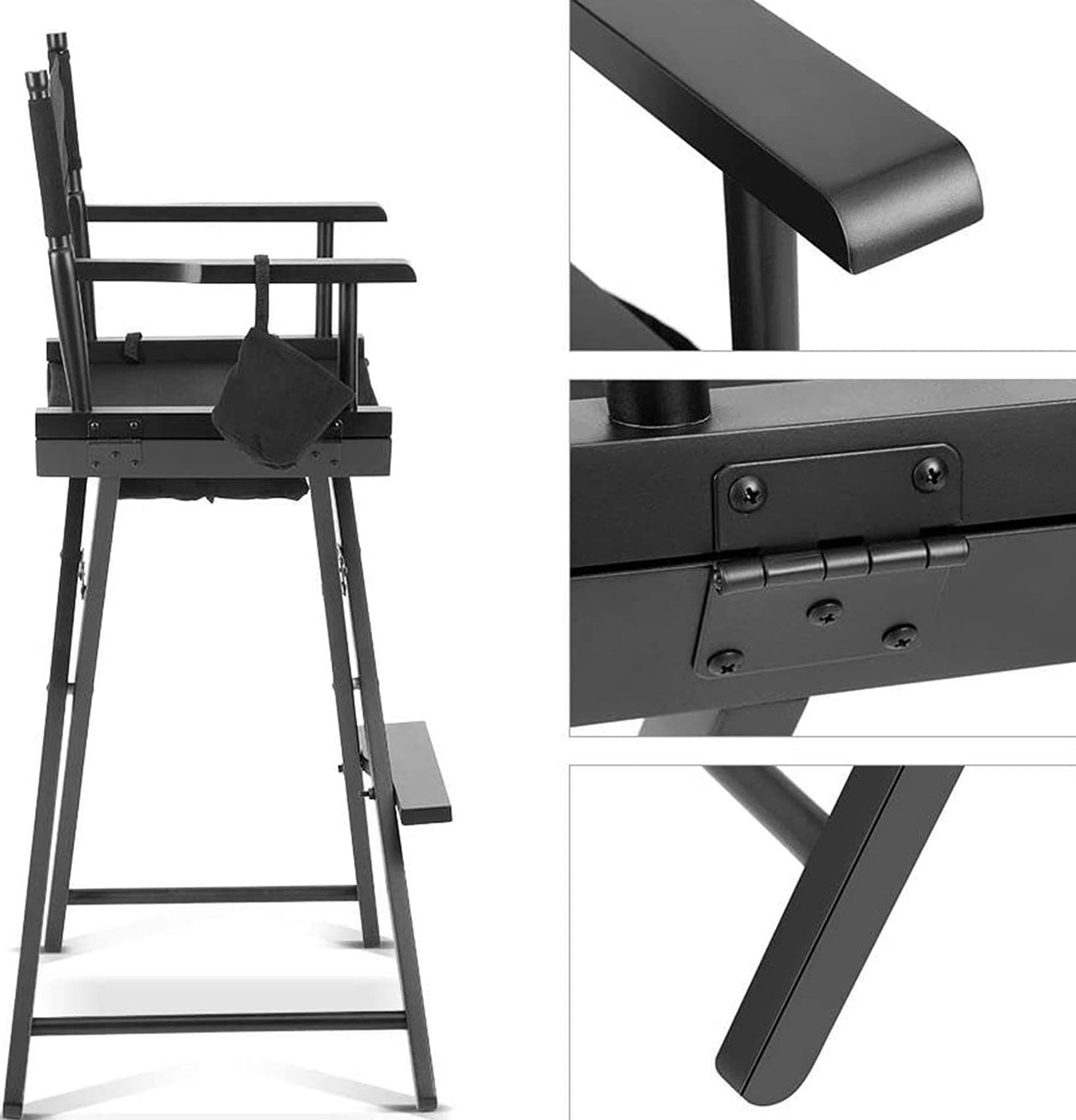 Professional Makeup Artist Chair - Portable Folding Aluminum Director Chair for Salon, Film & Photo Shoots - Lightweight Pink Styling Chair for Beauty Professionals & On-Set Use