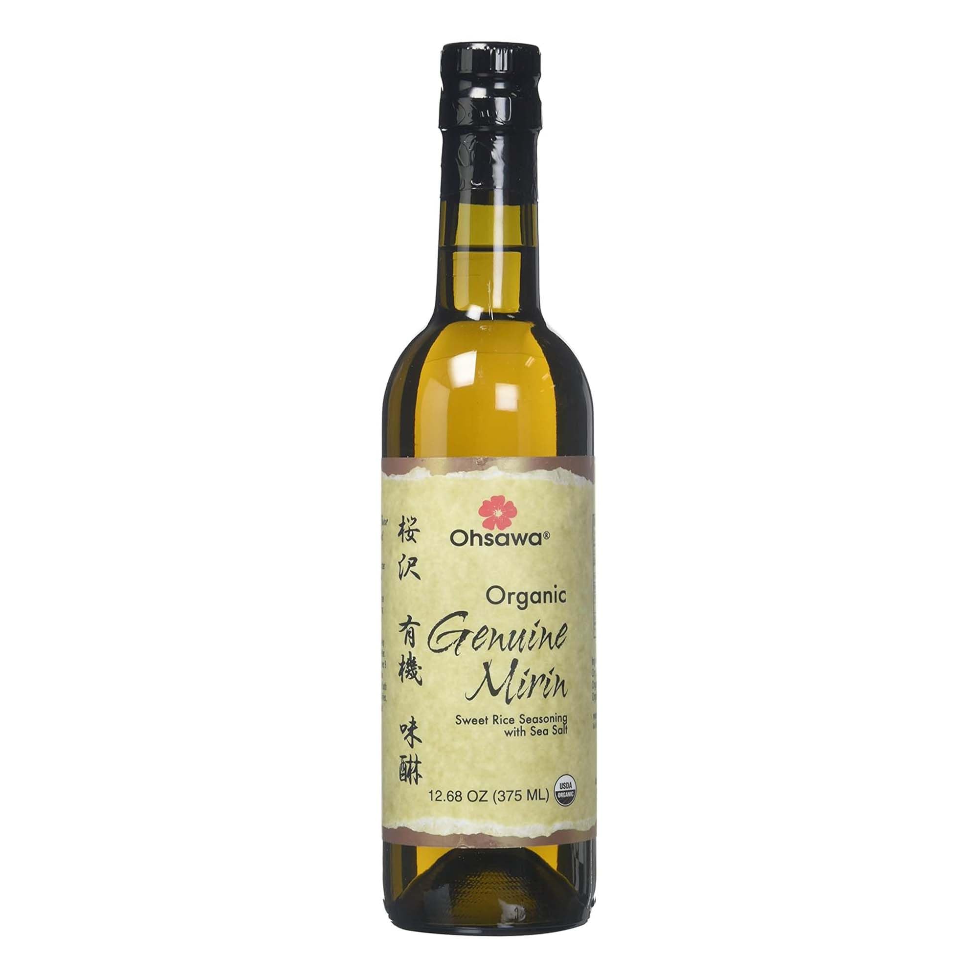Ohsawa Authentic Mirin - Premium Sweet Rice Seasoning Wine for Japanese Cooking, Aged 9+ Months for Rich Umami Flavor, Handcrafted, Non-GMO, Gluten-Free - 12.68 oz - Perfect for Teriyaki, Sushi Rice & Marinades