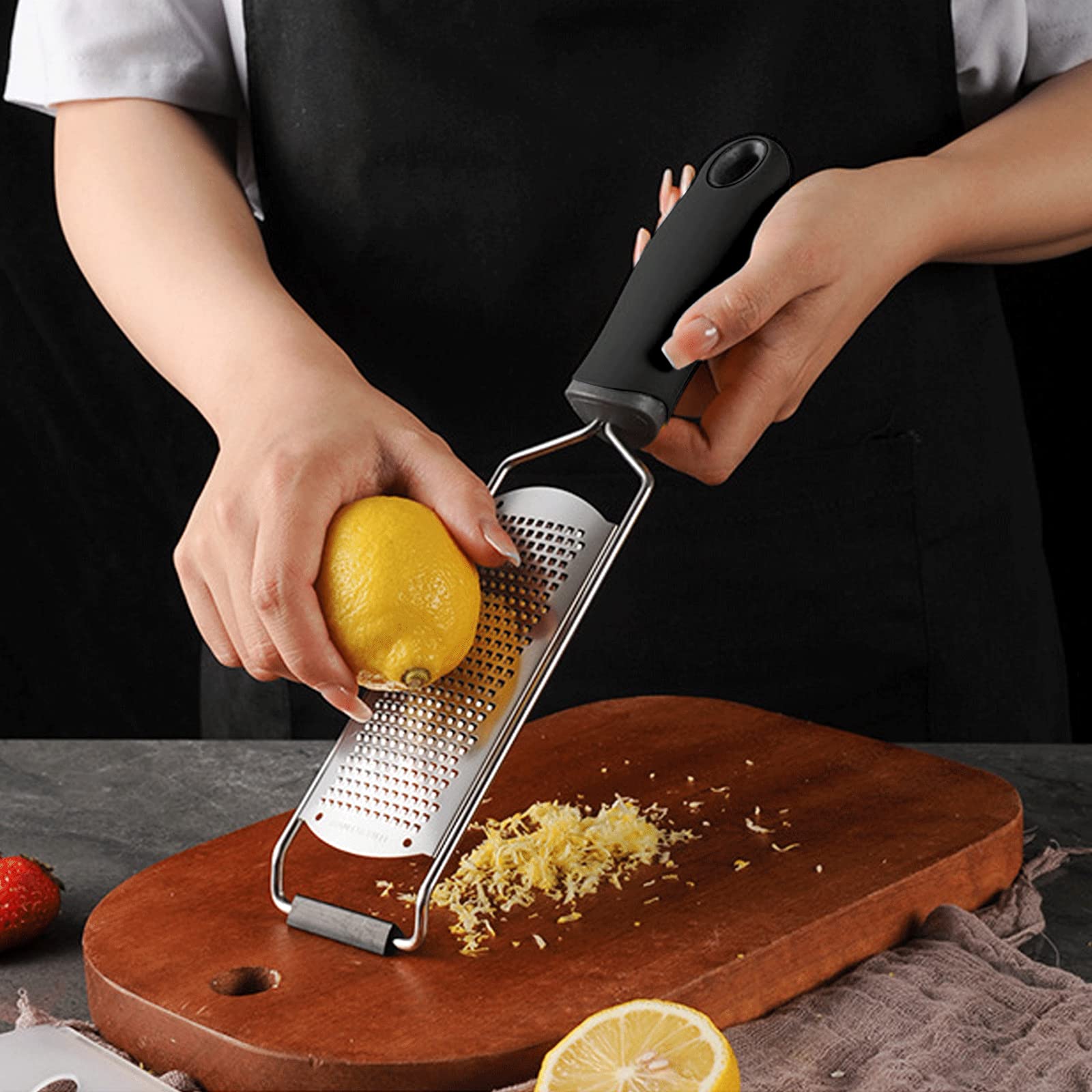 DULKET Stainless Steel Cheese Grater - Multi-Purpose Kitchen Grater for Parmesan, Garlic, Ginger, Lemon & Potatoes | Perfect for Shredding, Grating & Zesting in Home Cooking & Meal Prep