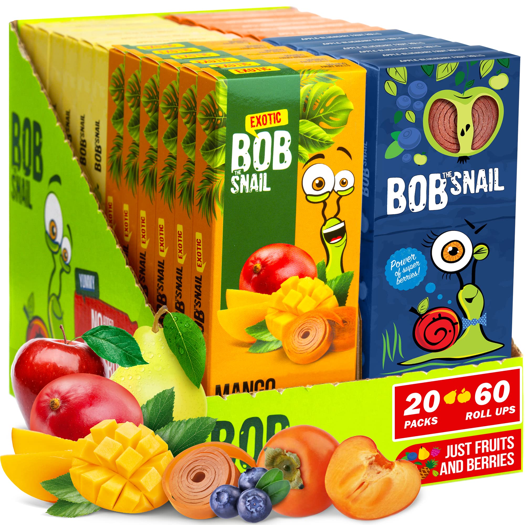 Healthy Fruit Snacks for Adults & Kids - BOB SNAIL Natural Dried Fruit Bites | Perfect for Lunchboxes, Office Snacks & On-the-Go Energy Boost