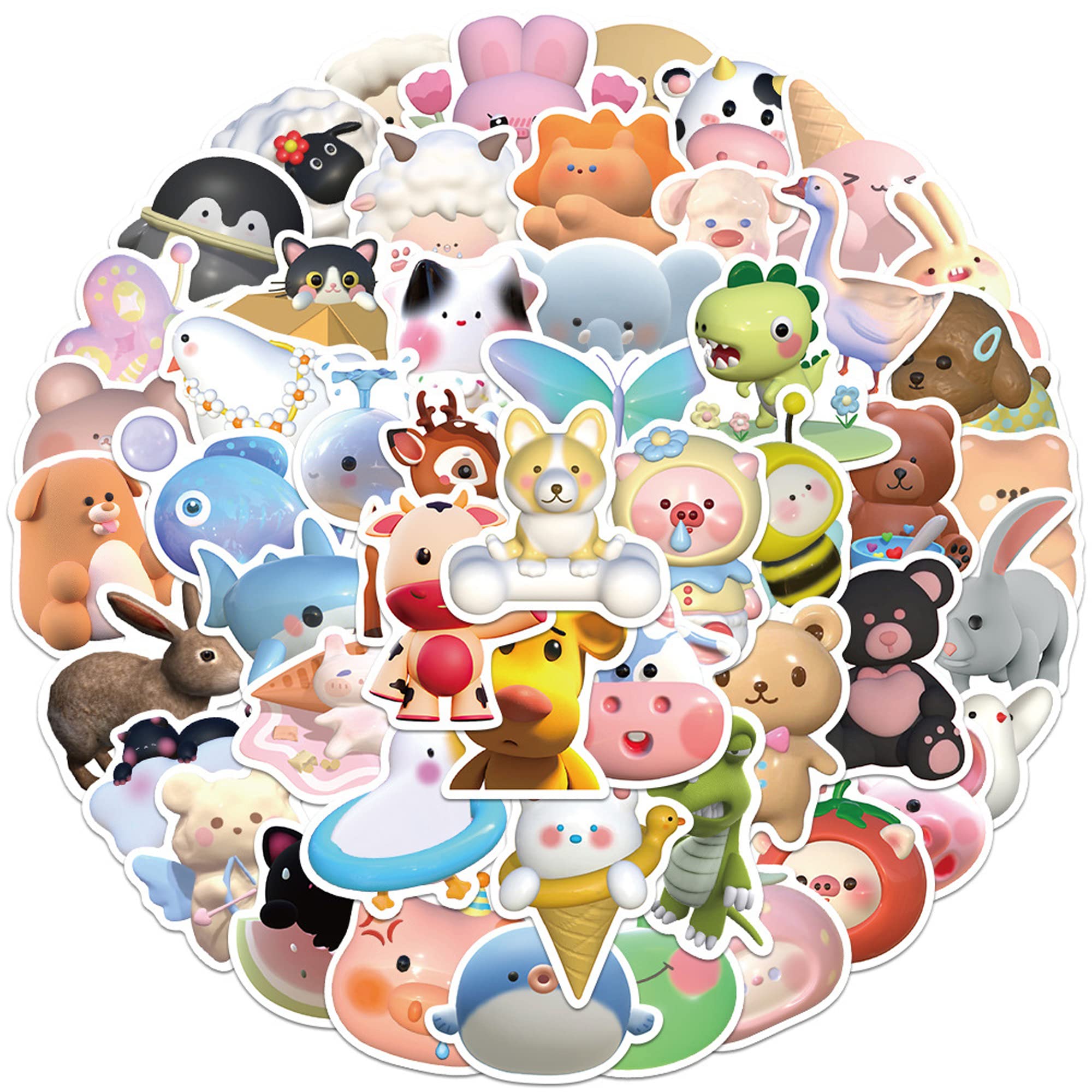 50PCS Waterproof Animal Stickers for Kids - Cute Vinyl Decals for Water Bottles, Laptops, Phone Cases | Perfect for School Supplies, DIY Crafts & Kids Room Decor