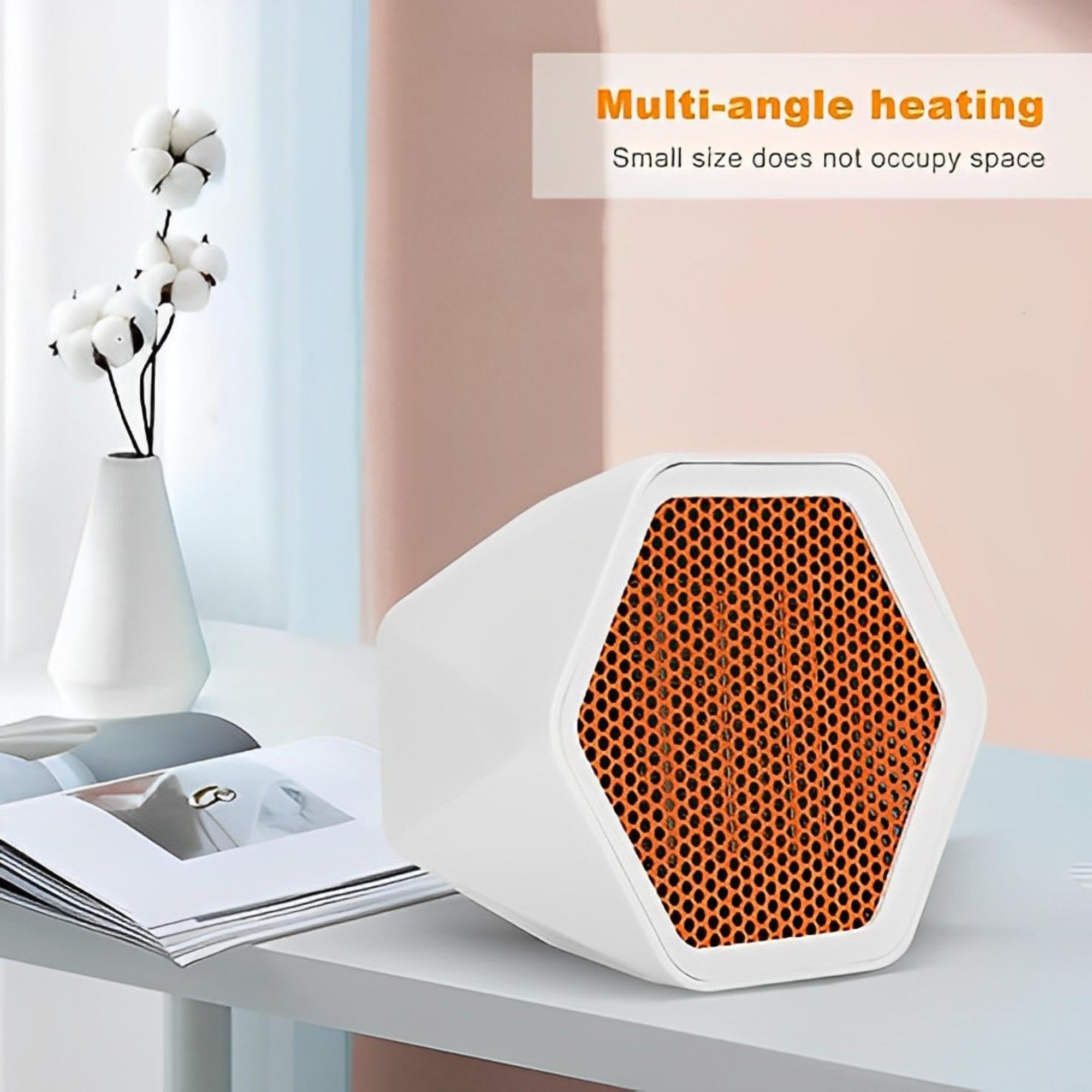 Compact Ceramic Space Heater for Office & Home - Fast Heating Portable Electric Heater with Quiet Operation - Energy Efficient Mini Desk Heater for Bedroom, Bathroom & Small Spaces - Perfect for Winter Use & Indoor Warming (White)
