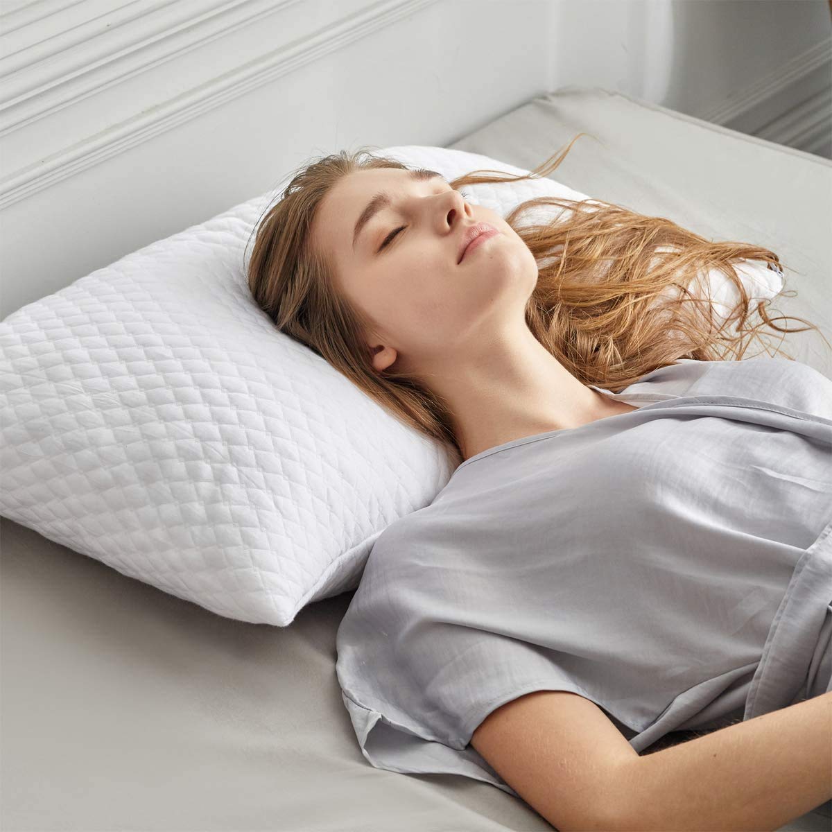 NTCOCO 2-Pack Shredded Memory Foam Pillows for Sleeping - King Size Cooling Hypoallergenic Bed Pillows with Washable Cover for Back, Side & Stomach Sleepers | Perfect for Home, Hotel & Travel Use