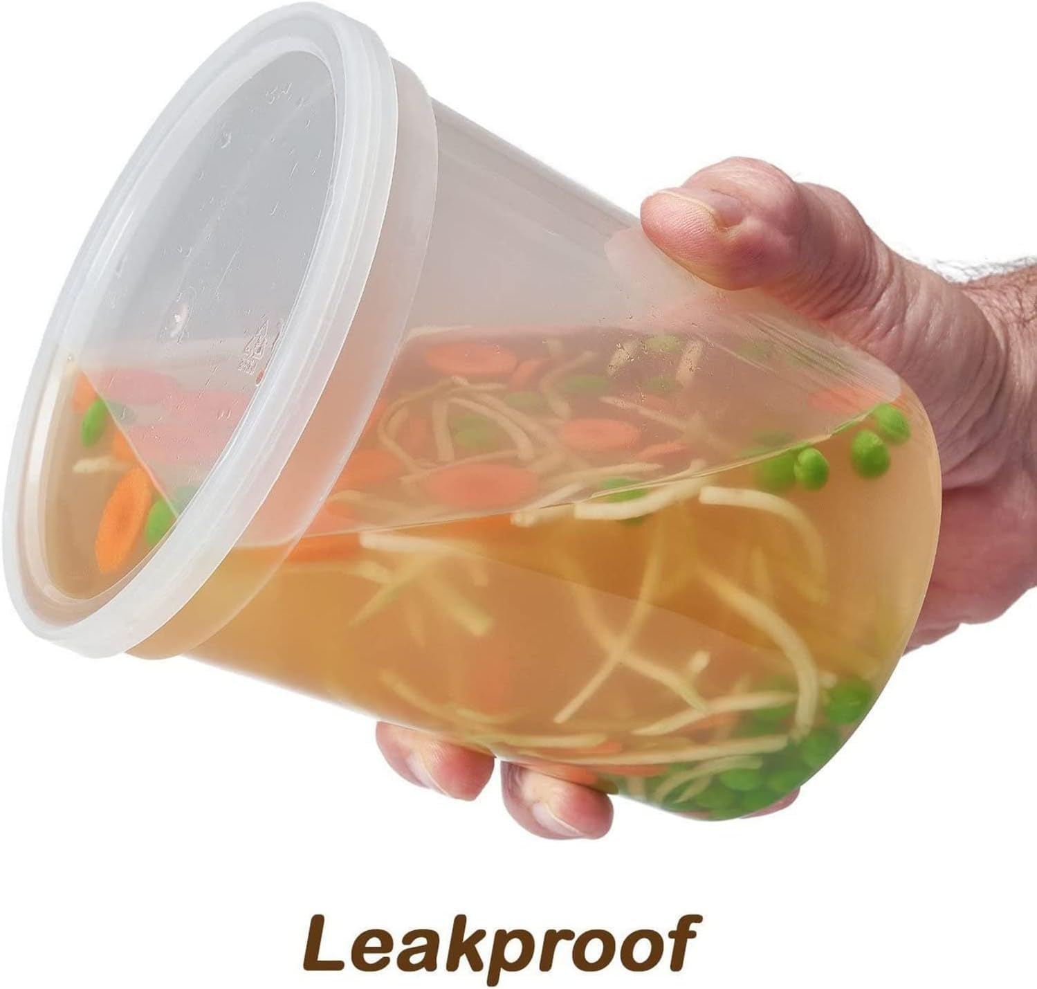 32 Oz Heavy Duty Plastic Deli Containers with Airtight Lids - BPA Free Food Storage Containers for Soup, Meal Prep, Leftovers & Restaurant Takeout (Pack of 240) - Perfect for Commercial Kitchens, Catering & Home Use