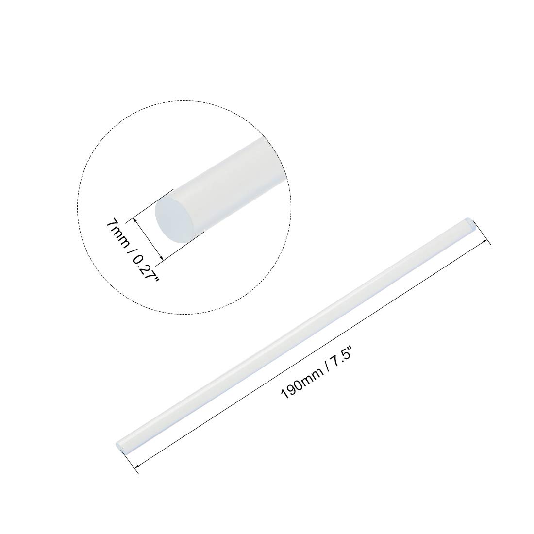 uxcell Mini Hot Glue Gun Sticks 7.5-inch x 0.27-inch Clear 20pcs - Compatible with Most Mini Glue Guns for DIY Crafts, Home Repairs & School Projects