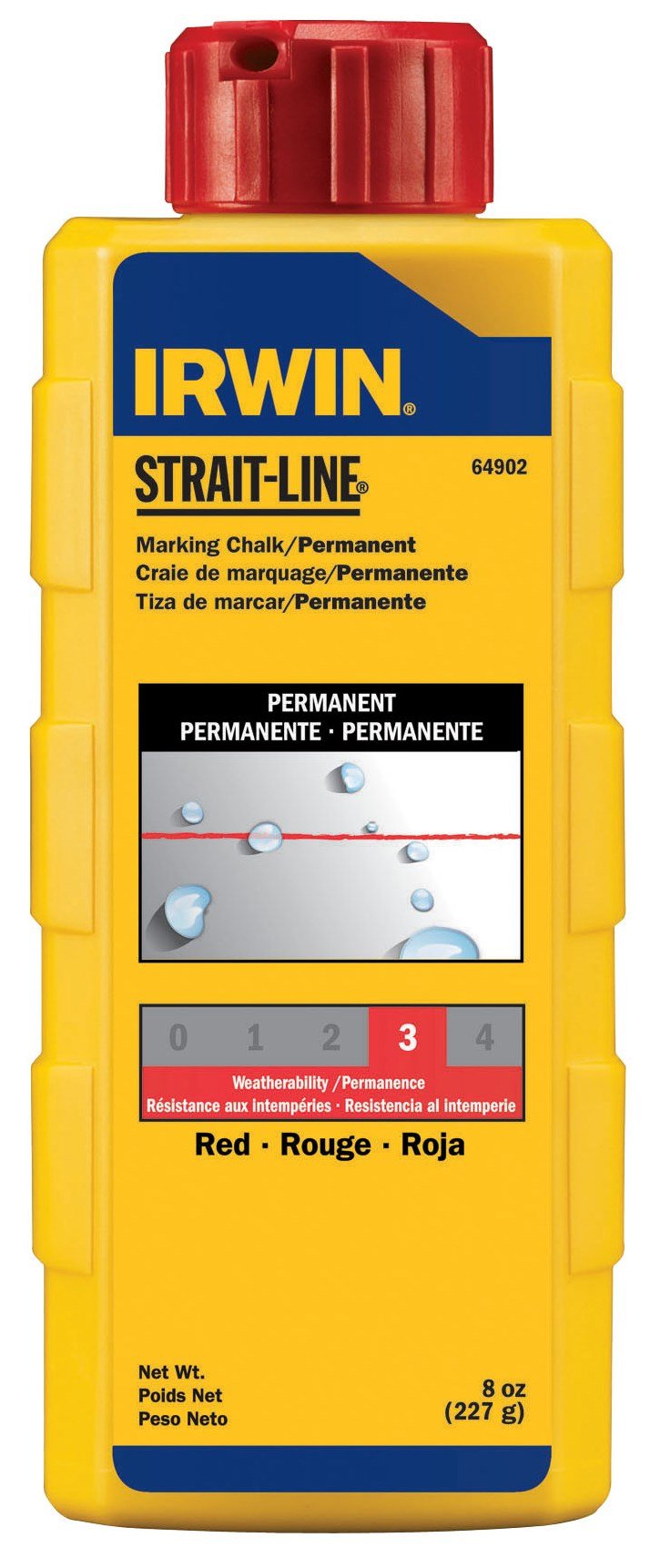 Irwin Strait Line 64902 8 Oz Red Chalk Refills - High Visibility Marking for Construction, Carpentry & DIY Projects