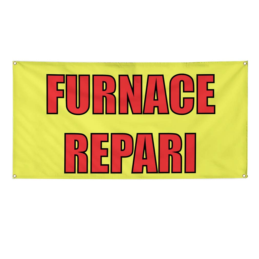 Vinyl Banner - 48x96 Inches, 8 Grommets - Weatherproof Outdoor Advertising Sign for Business, Yard, Industrial Use - Perfect for Furnace Repair, Events & Sales