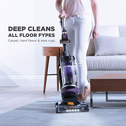 EUREKA Powerspeed Lightweight Bagless Upright Vacuum Cleaner - Powerful Suction for Pet Hair, Carpets & Hard Floors | Perfect for Home Cleaning & Quick Pickups