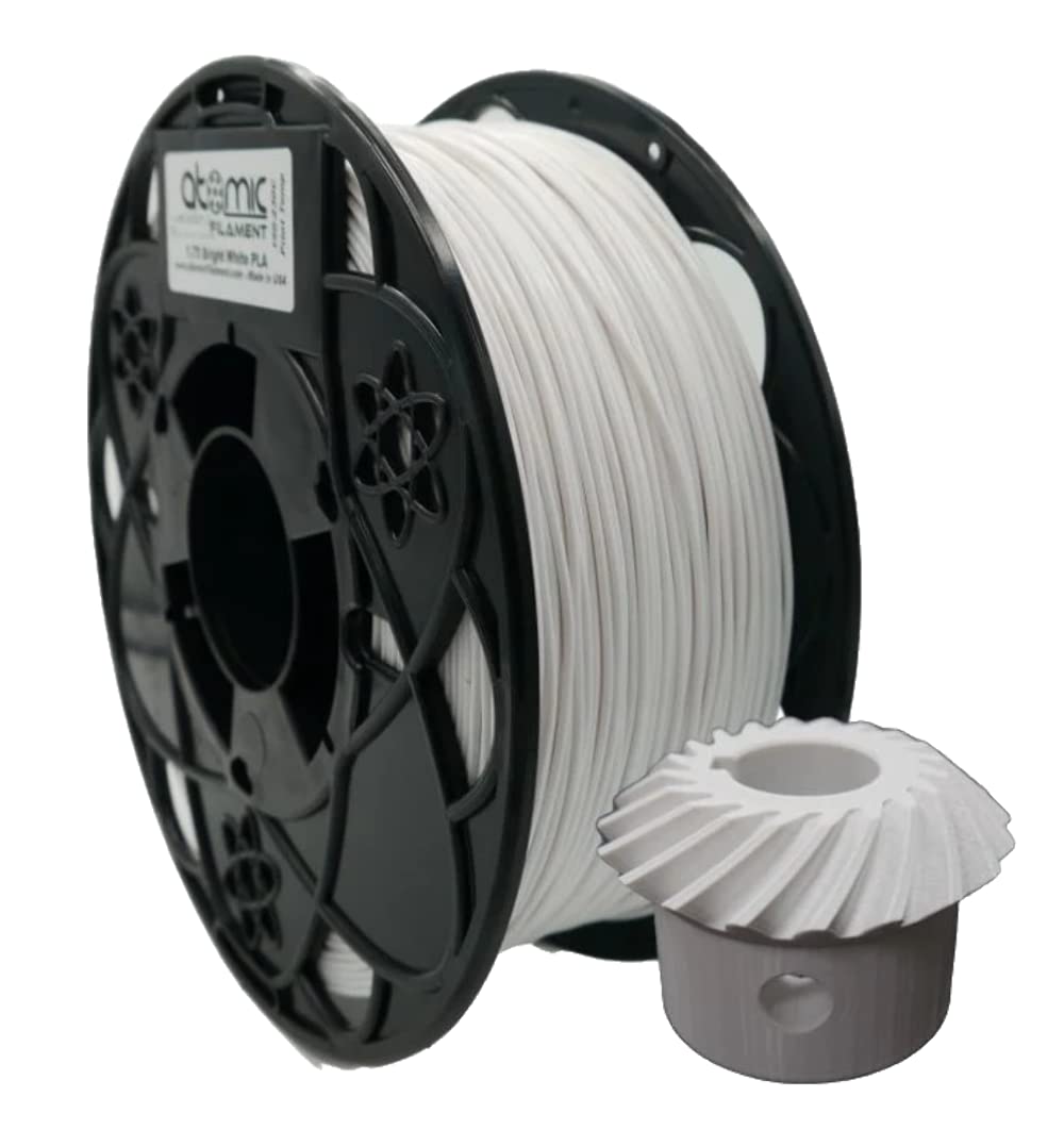 Premium Atomic Filament Bright White PLA 3D Printer Filament - 1.75mm, 1kg Spool for Smooth Printing - Ideal for DIY Projects, Prototyping & Home Decor