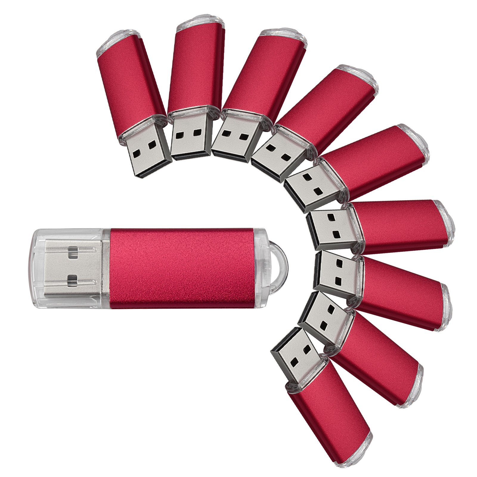 VICFUN 10-Pack 2GB USB Flash Drives - USB 2.0 Memory Sticks (Red) for Data Storage & Transfer