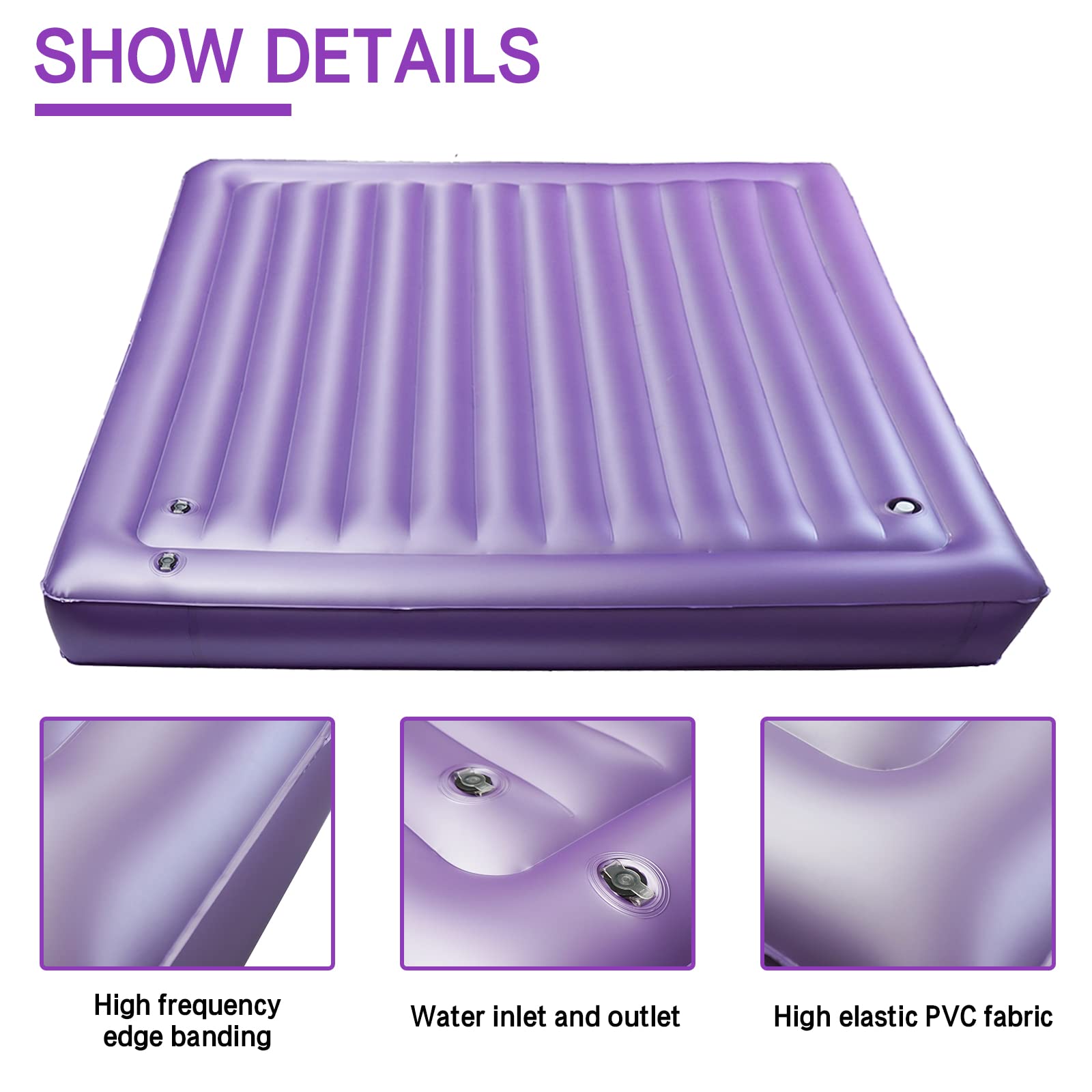 Dual-Purpose Square Waterbed Mattress - Air & Water Insert for Full Size X-Long Twin (39×80×7.9 Inch) with 50% Medium Wave Technology - Perfect for Home Bedrooms, Guest Rooms & Relaxation Spaces