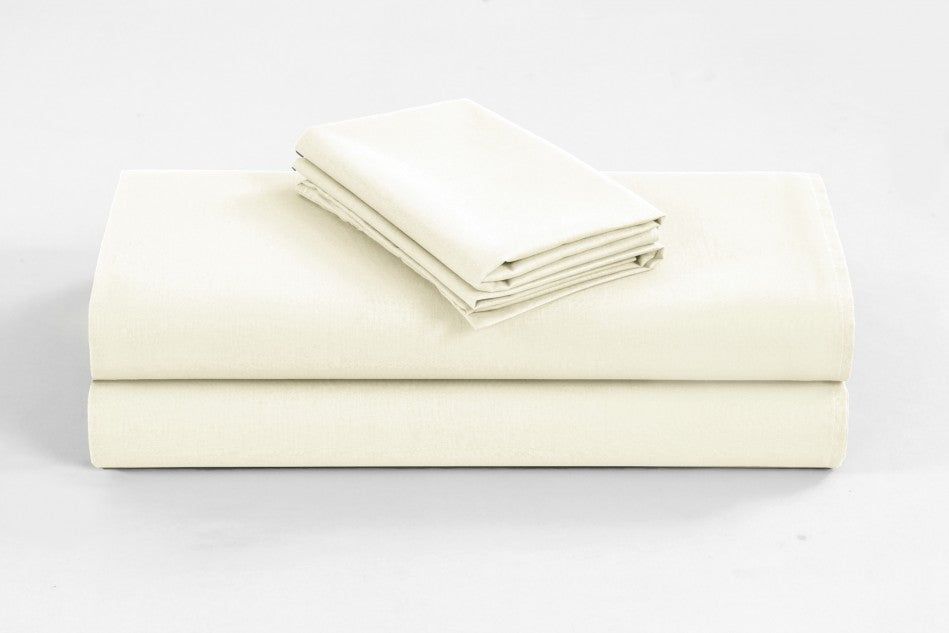 Elan Linen 1200 Thread Count Organic Cotton Cream Single Sheet Set - Luxury Bedding for Master Bedroom & Guest Room
