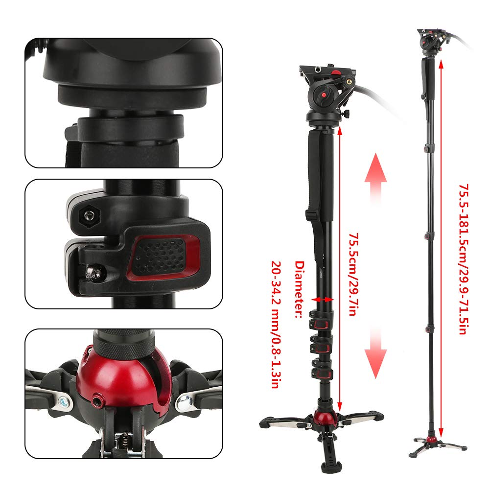 **MilBoo MTT705II Aluminum Alloy DSLR Camera Monopod with Hydraulic Ballhead – Portable & Lightweight Tripod for Photography, Vlogging, Travel & Outdoor Shooting**