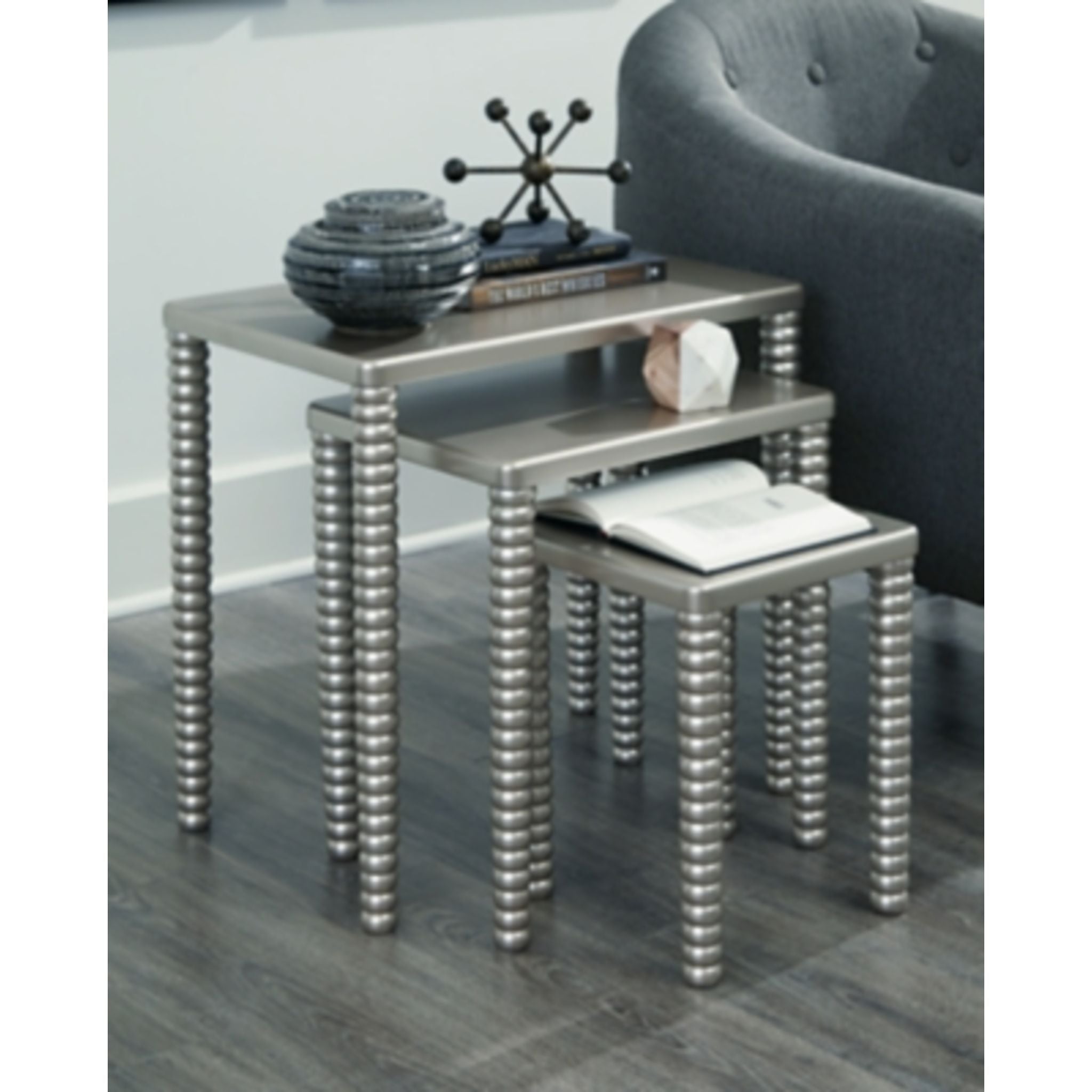 Caitworth Accent Table Set of 3 - Modern Side End Tables for Living Room, Bedroom, Office - Perfect for Coffee Table, Nightstand, or Home Decor