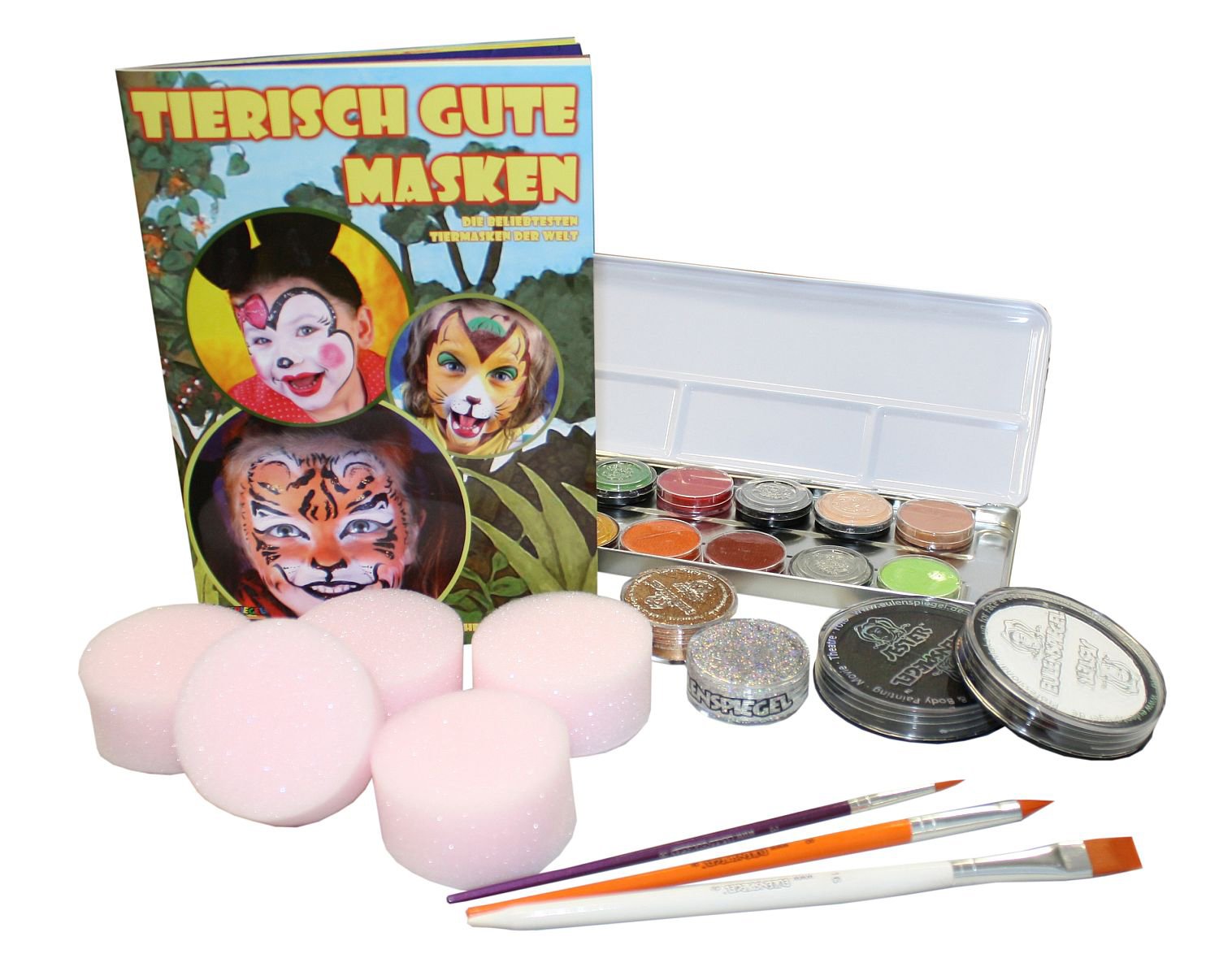 Owl Mirror Makeup Case with Animal Masks - Portable Vanity Mirror for Travel, Cosmetics Storage & Halloween Costume Accessories