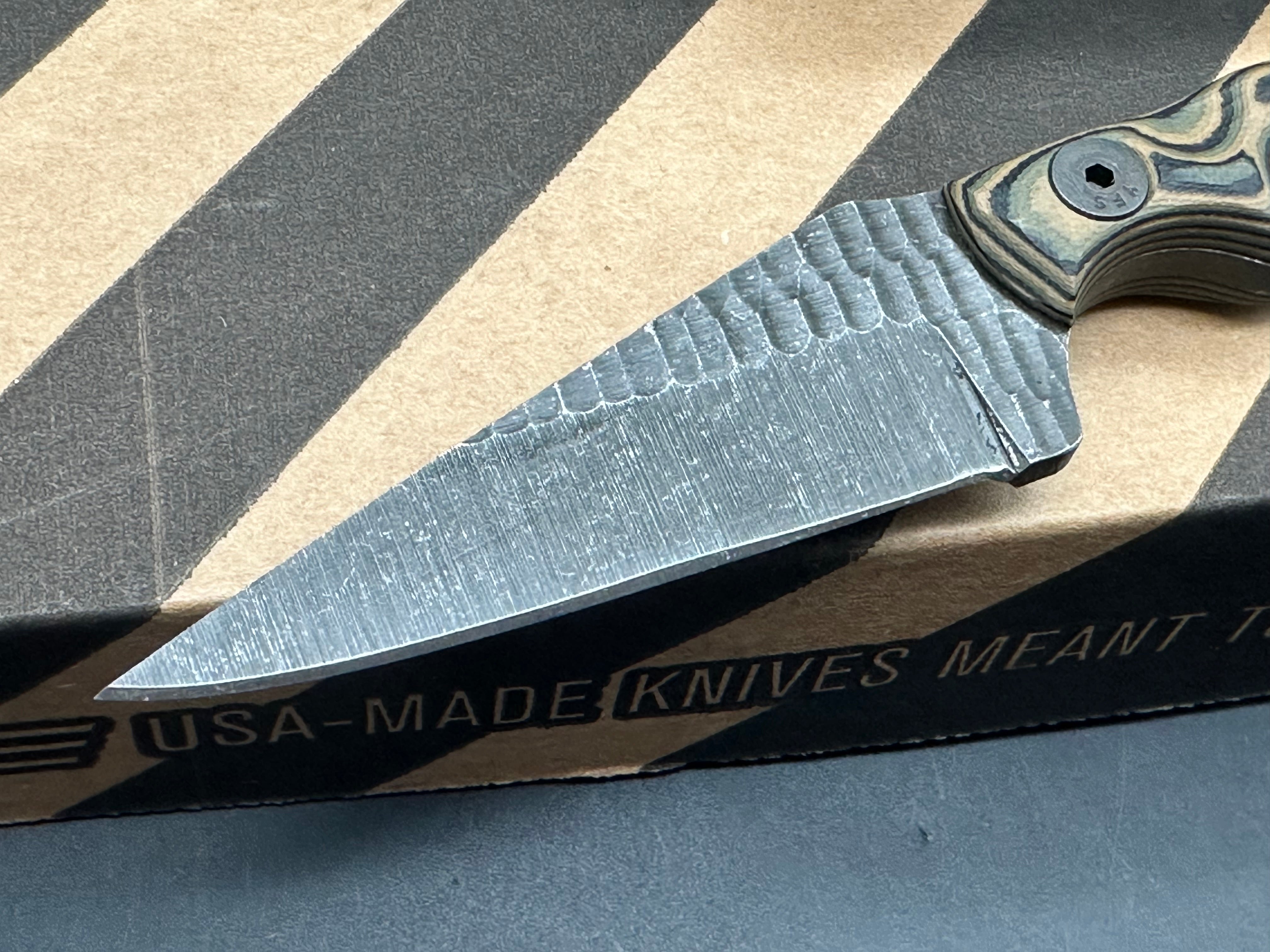 Stroup Knives Mini Fix Folding Pocket Knife - Camo G-10 Handle, Durable EDC Blade for Outdoor Camping, Hunting & Everyday Carry