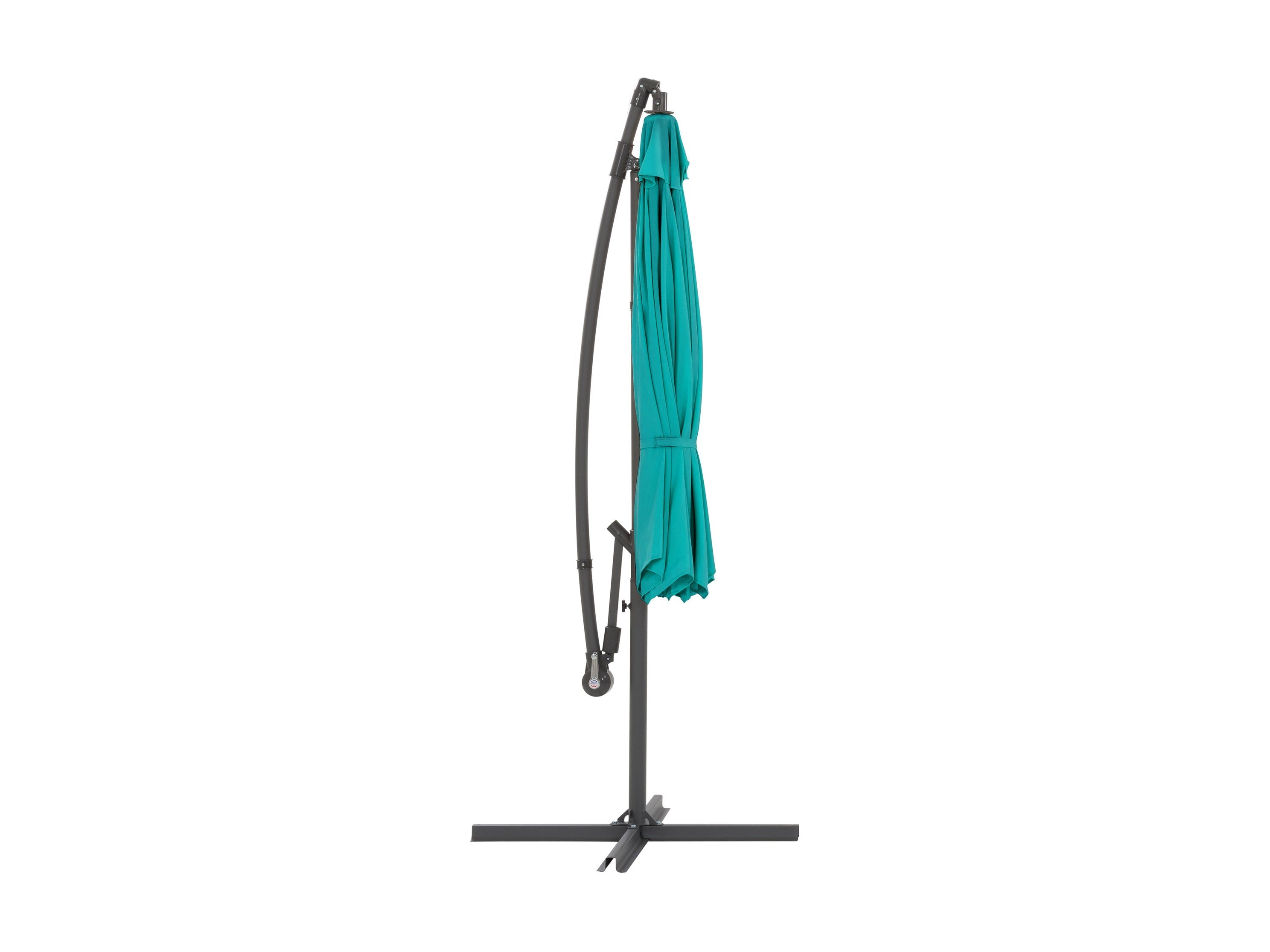 9.5ft Tilting Offset Patio Umbrella - Turquoise Outdoor Sun Shade for Pool, Garden, and Backyard Relaxation