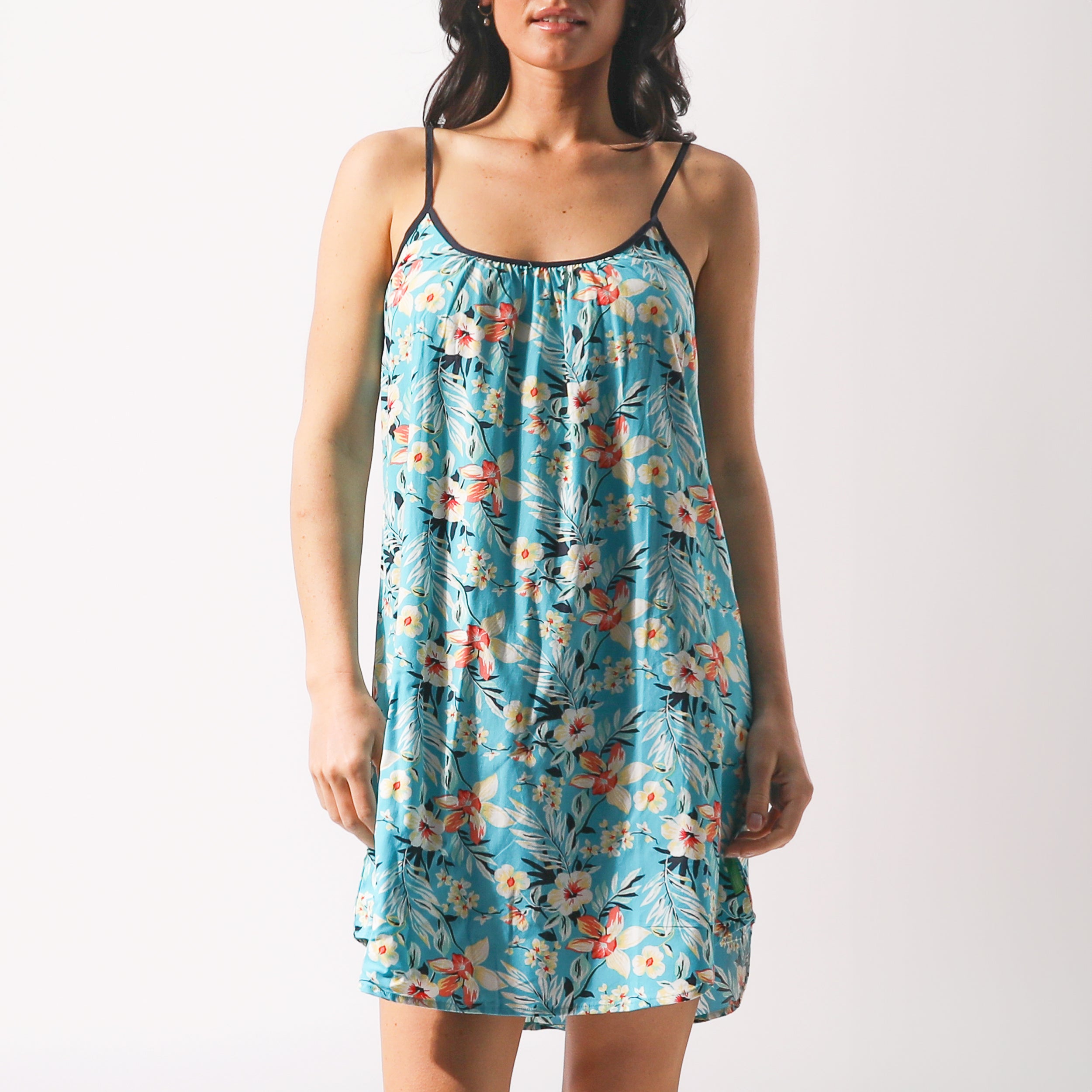 Twilight Floral Woven Chemise for Women - Soft Blue Lace Nightgown for Sleepwear & Romantic Occasions