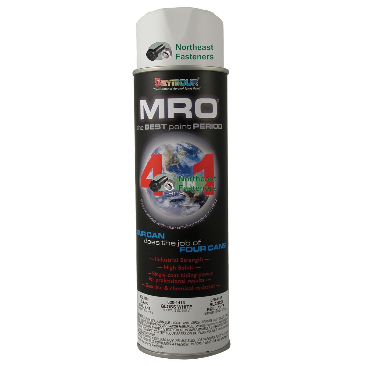 Seymour Spray Paint - Gloss White MRO Industrial Enamel Paint (2 Pack, 20 Fl Oz Cans) for Automotive, Metal, Wood & DIY Projects - High Gloss Finish, Durable Protection
