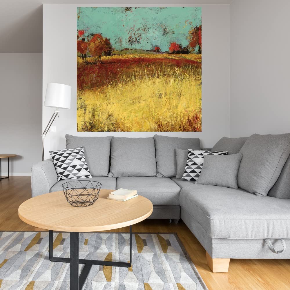 Countryside No. 2 Fine Art Canvas Wall Decor by Artist Linda Nickell - 37x37 Inch Ready-to-Hang Painting for Living Room, Bedroom, Office & More - Perfect for Farmhouse, Rustic & Modern Home Decor