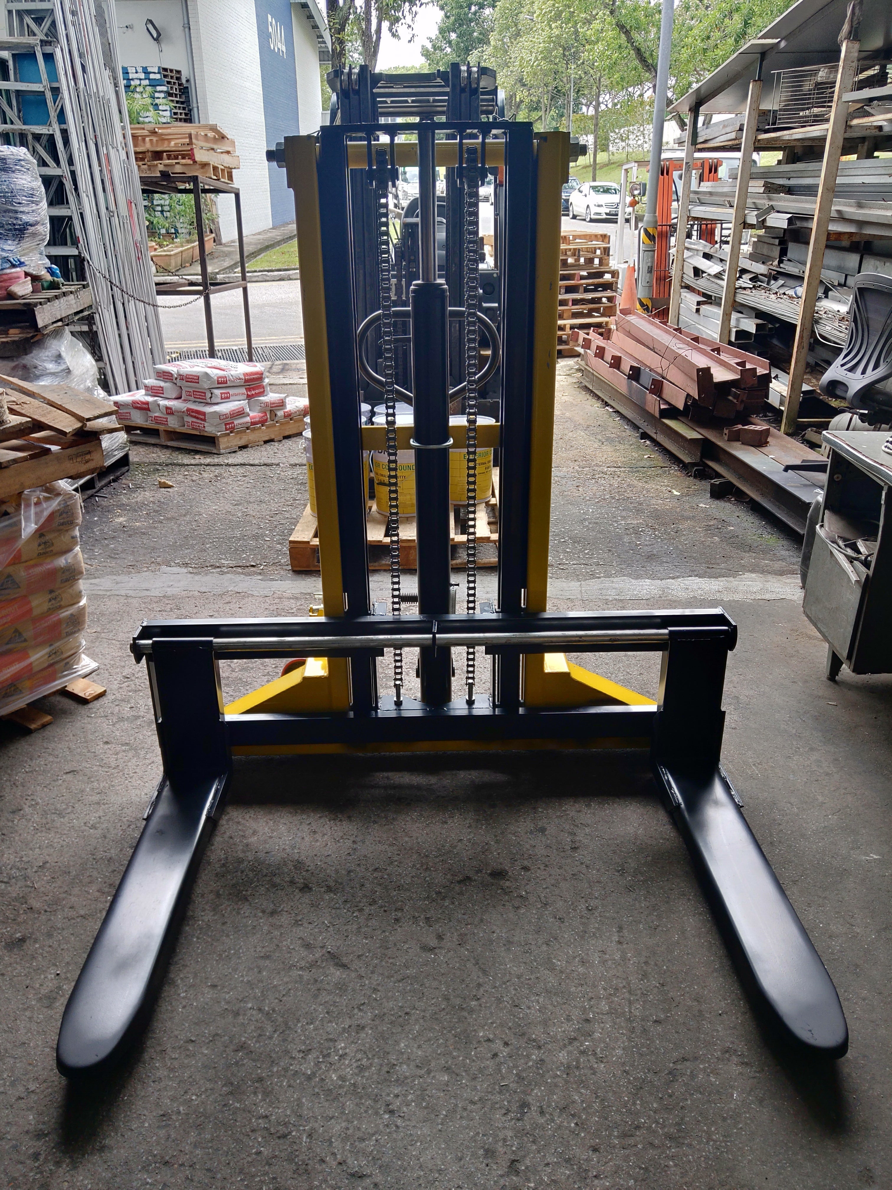 AIKO 1 Ton Heavy Duty Wide Leg Hand Stacker with PU Wheels (1400mm Front Leg Width) - Model PT CTY EWH1T/2M | Warehouse Equipment, Pallet Handling, Industrial Material Transport