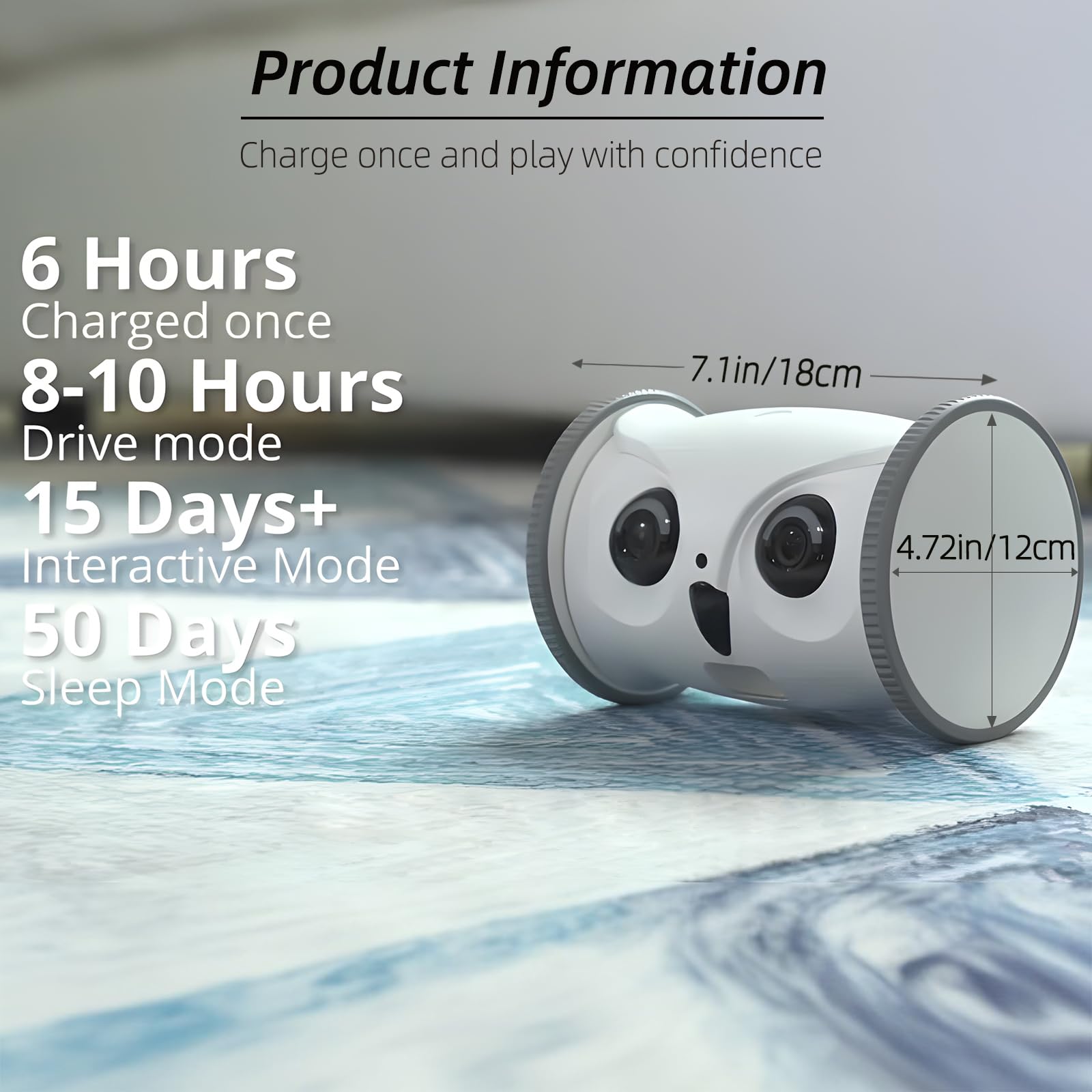 SKYMEE Owl Robot: 1080P Full HD Pet Camera with Treat Dispenser & 2-Way Audio - Interactive Toy for Dogs & Cats - App-Controlled Home Monitoring System - No Monthly Fees - Perfect for Pet Training, Playtime & Remote Home Security