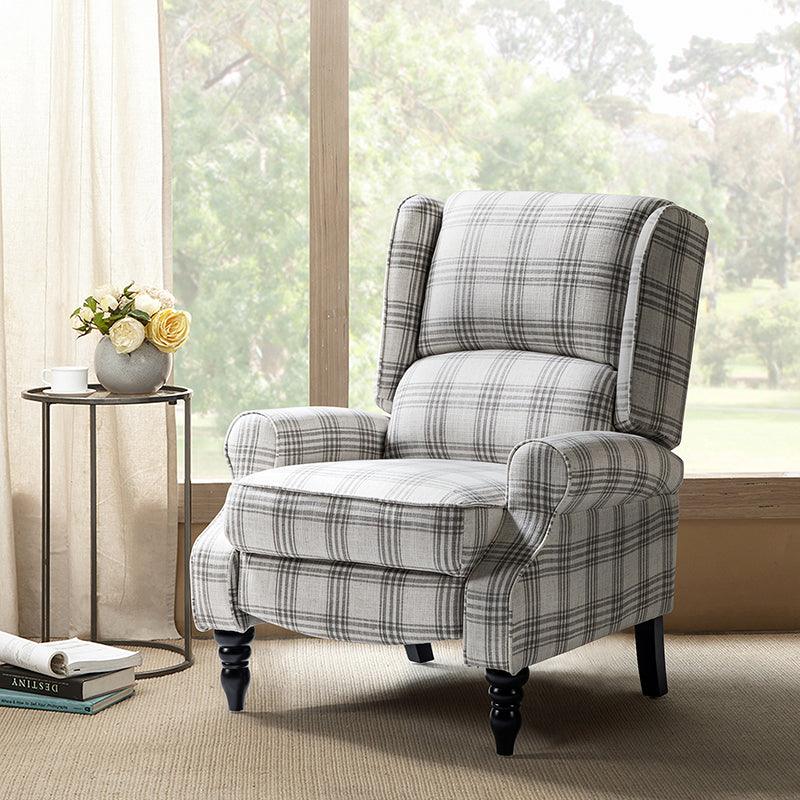 Erdeni Upholstered Manual Wingback Recliner Chair - Comfortable Living Room Armchair with Smooth Reclining Mechanism - Perfect for Home Theater, Reading Nook & Relaxation