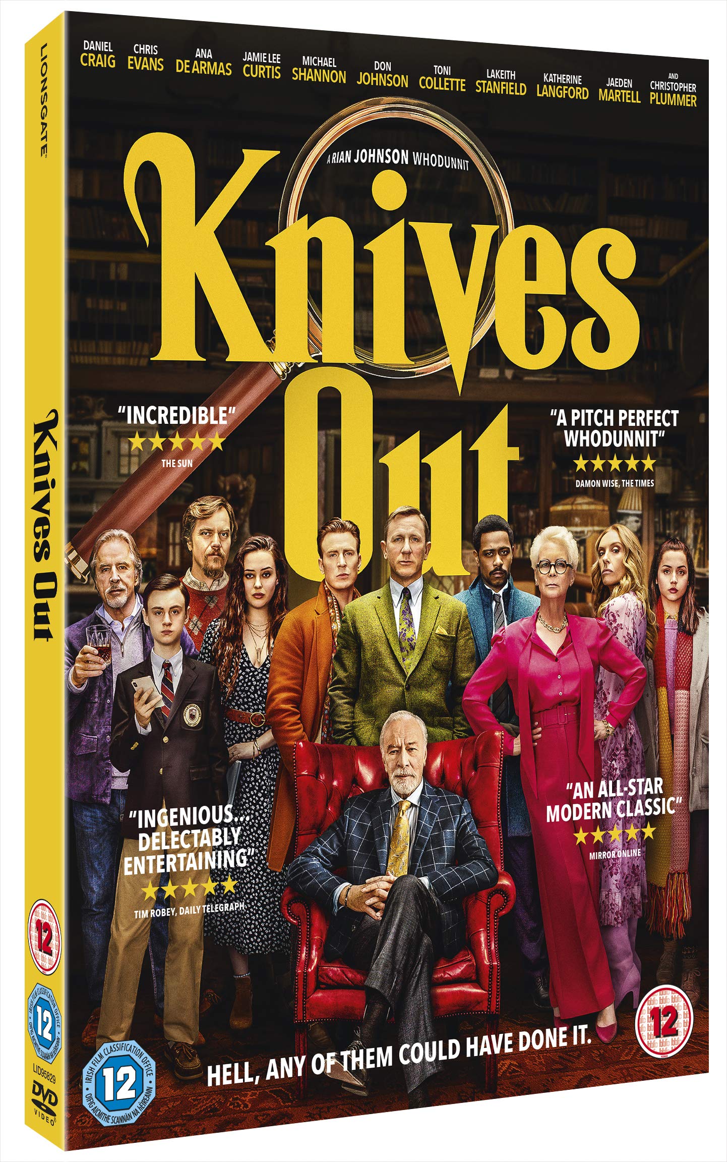 Knives Out (2019) DVD - Mystery Thriller Movie with Star-Studded Cast - Perfect for Movie Nights & Detective Film Lovers