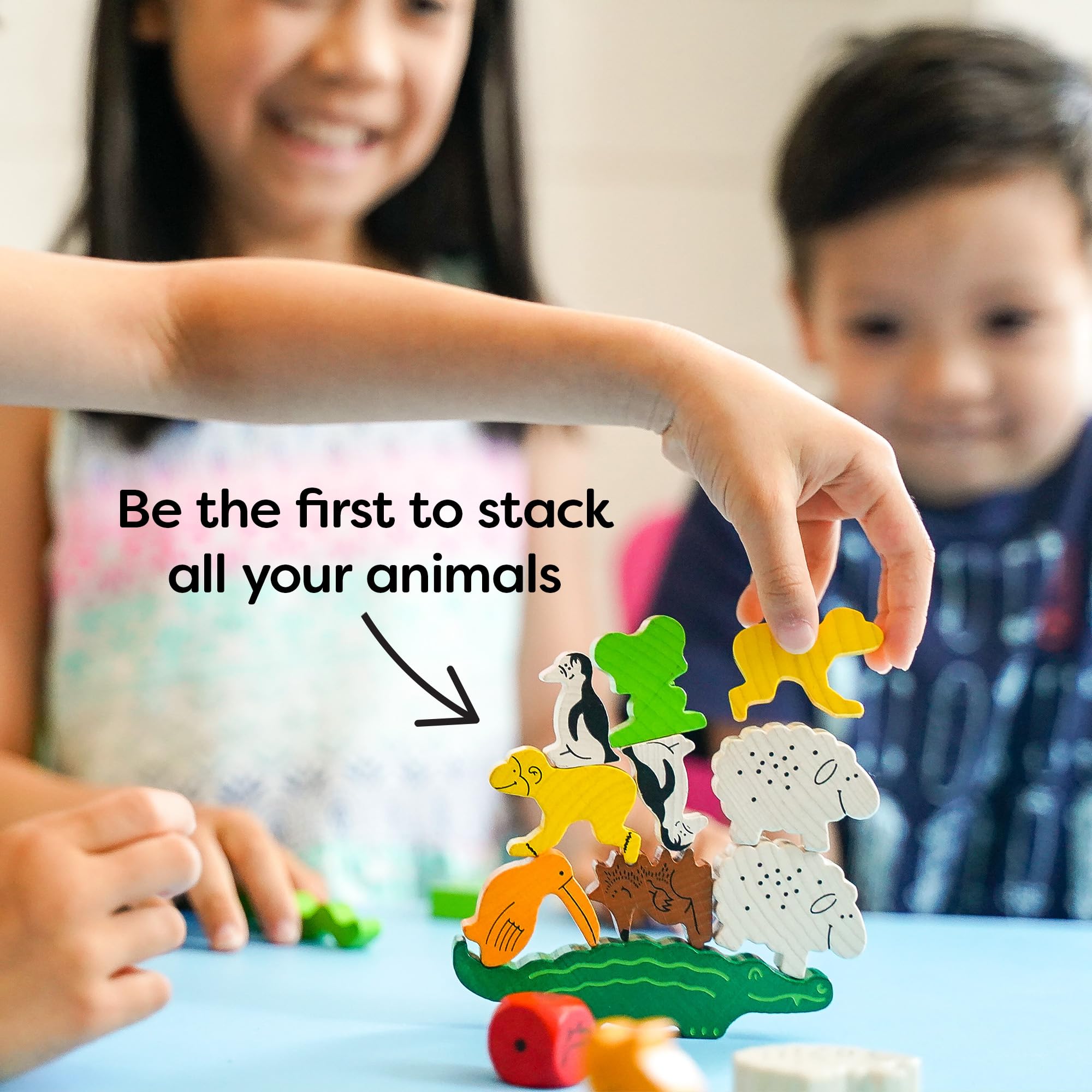 HABA Animal Upon Animal - Classic Wooden Stacking Game for Kids & Adults | Fun Family Board Game | Dexterity & Party Game for Ages 4-8 | Perfect for Birthday Parties, Family Game Nights & Classroom Activities | Made in China