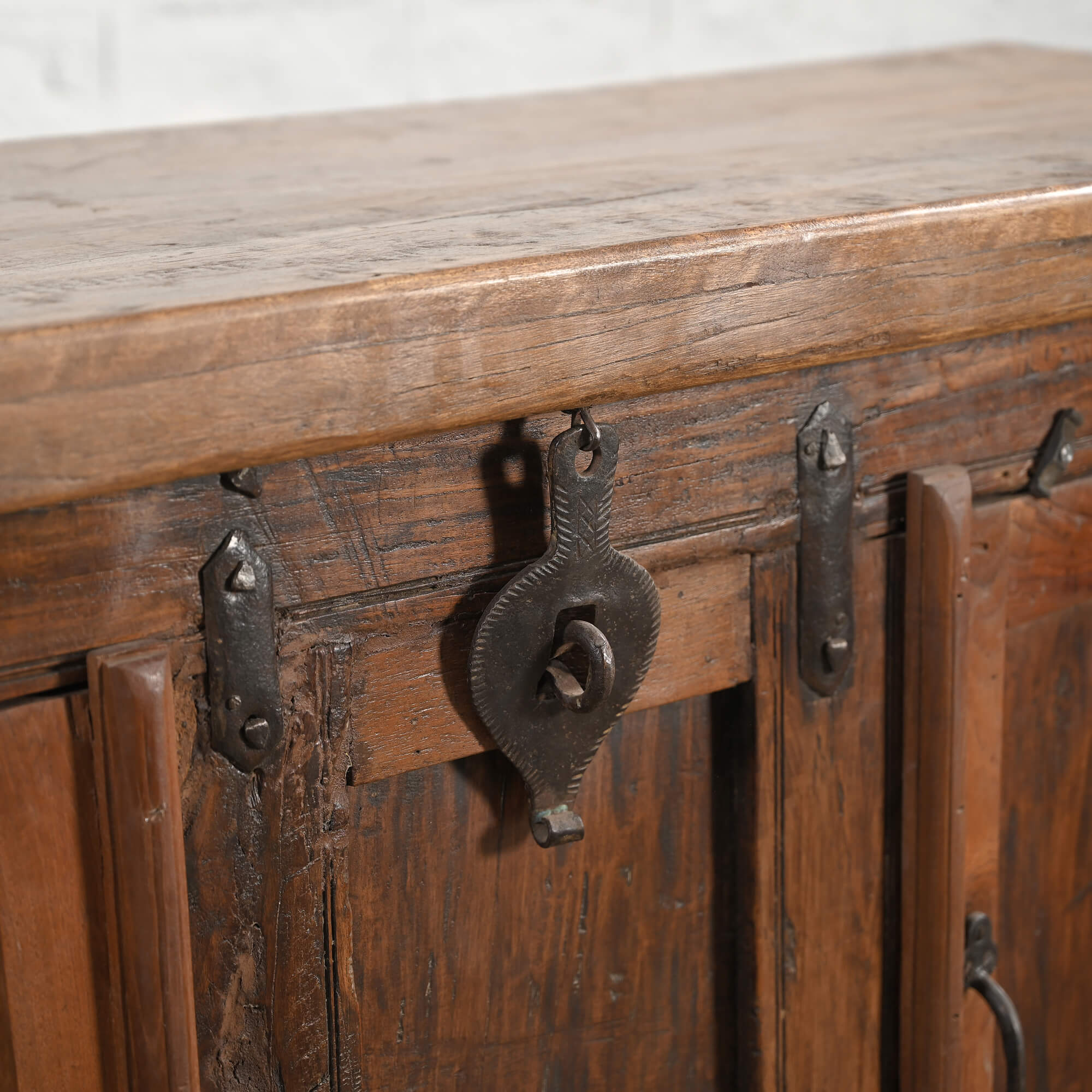 Hand Carved Indian Sandook Solid Wood Sideboard - Traditional Storage Cabinet for Home & Office - Perfect for Living Room, Bedroom, or Entryway Decor